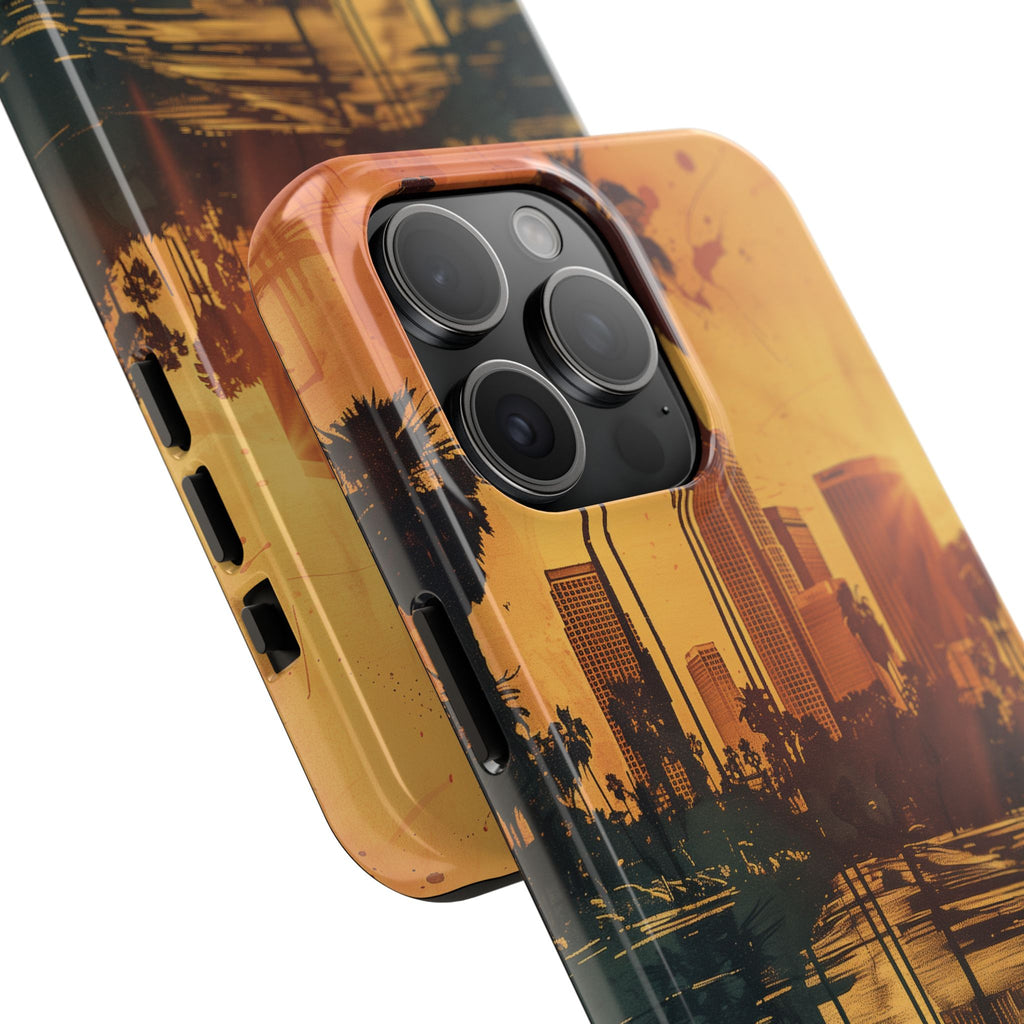 Los Angeles Sunset iPhone Case, Golden Hour Scenic View, Hollywood Hills Sunset Phone Case, Palm Trees Phone Case, iphone 15 pro max case