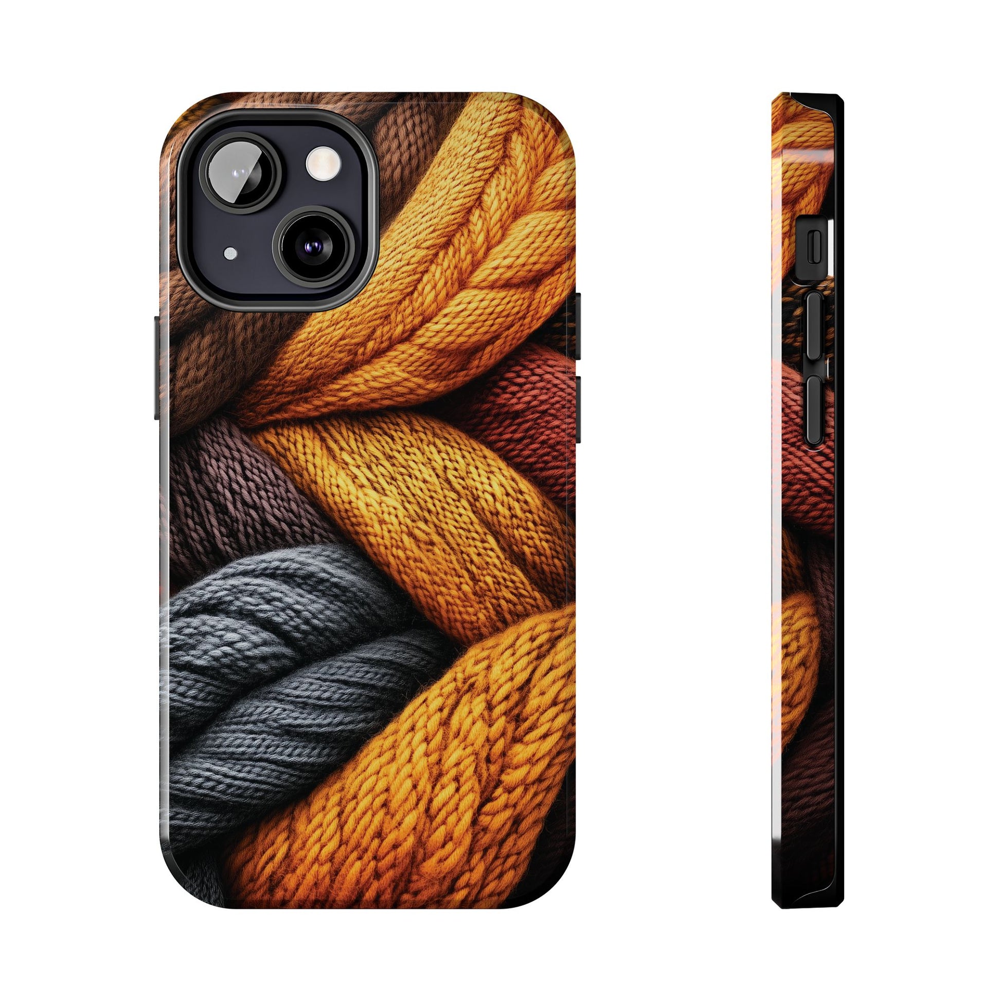 Fall Knit Sweater Cozy Cottagecore Phone Case Boho Embroidered Fall Colors Phone Cover for iPhone 13 14 15 Pro, Samsung Galaxy S22 S23