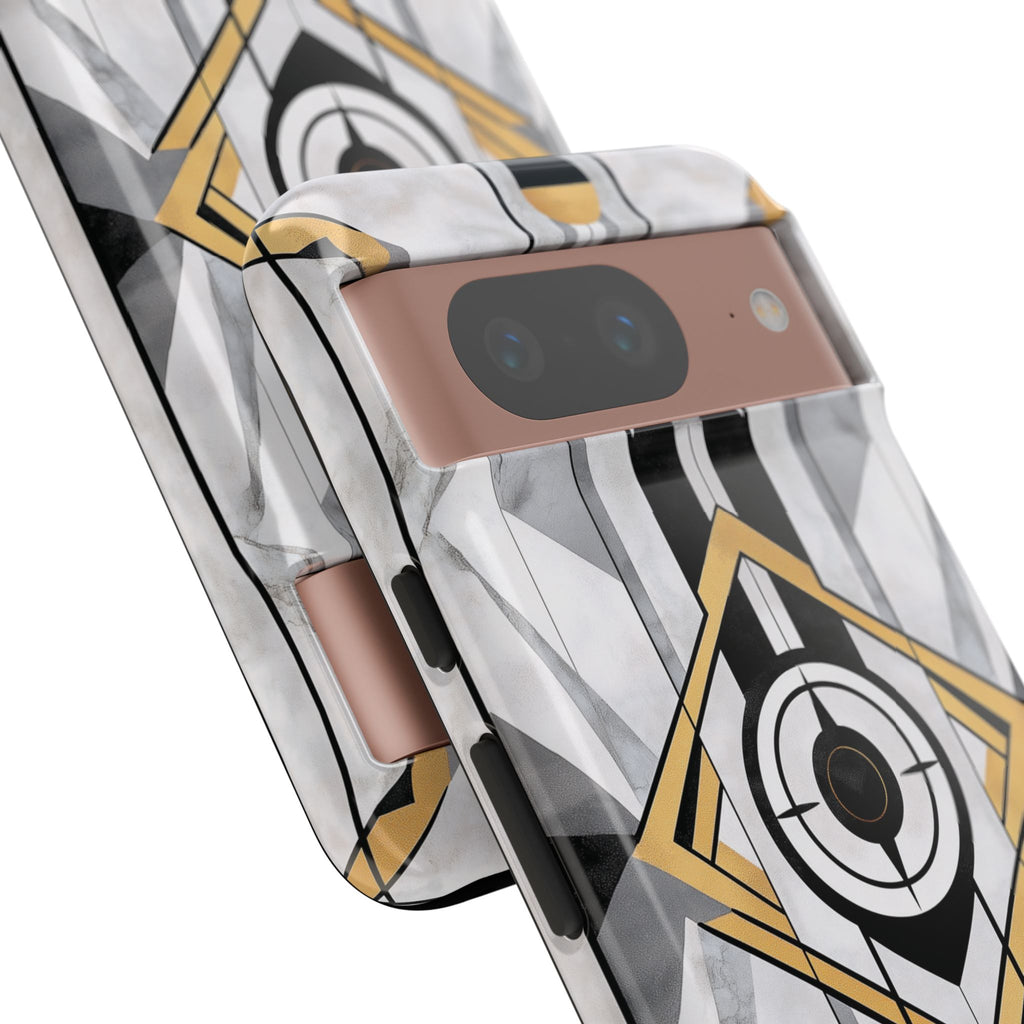 Frank Lloyd Wright Inspired White Phone Case Geometric Stained Glass Art Deco Great Gatsby 13 14 15 16 iPhone Pro Max Galaxy Pixel