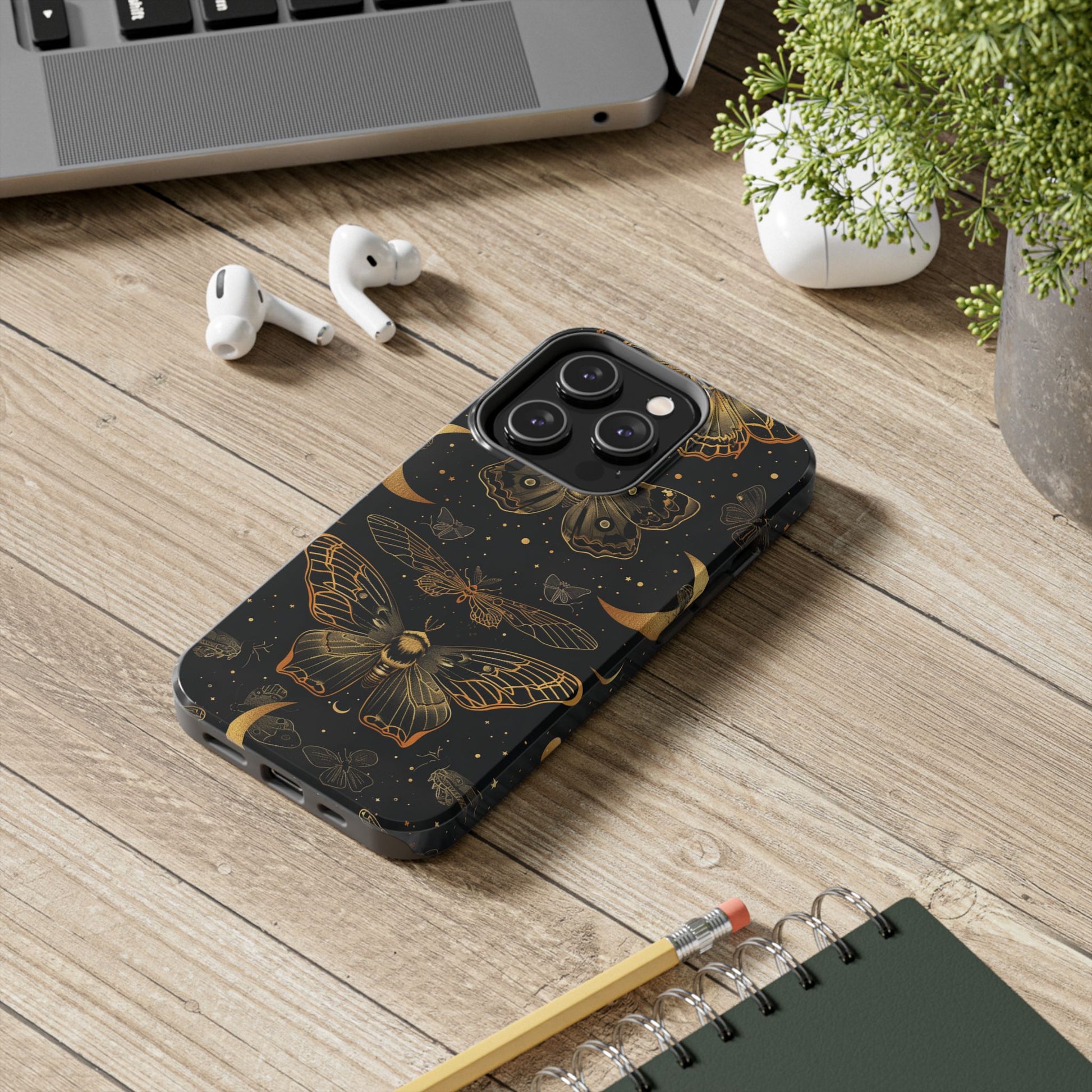 D Dark Academia Mystical Phone Case, Mystical Moth Phone Case, Vintage Magic Witchcraft iPhone Cover, Esoteric Nature Art, iPhone 15 Pro Max