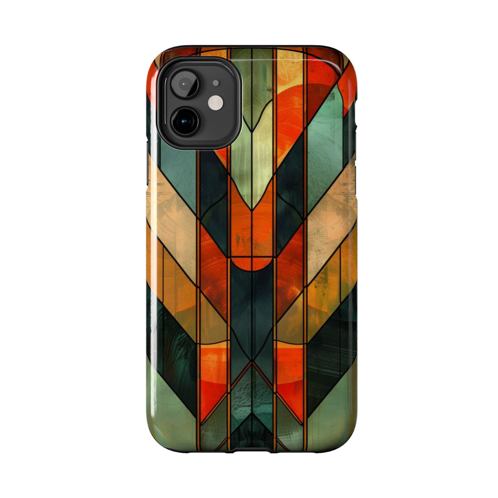 Noir Art Deco Colorful Stained Glass - Durable Dual Layer Iphone Case - Architect Phone Case