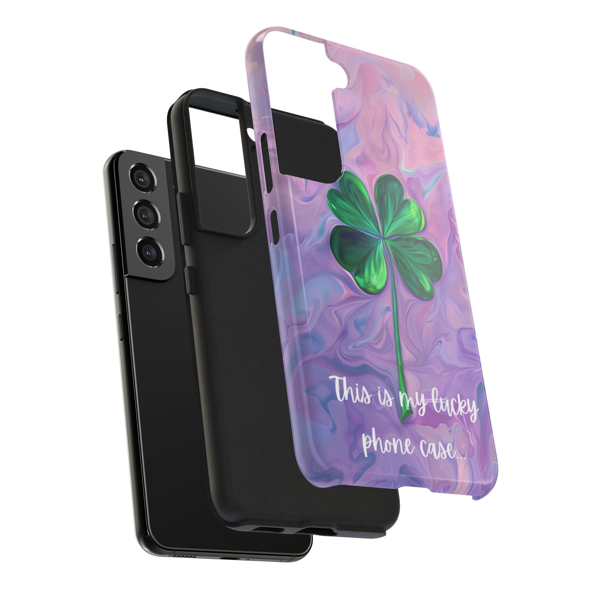 St Patrick's Day Lucky Phone Case Four Leaf Clover Durable Phone Case Good Luck Charm Protective iPhone 13 14 15 16 Pro Max Plus Galaxy