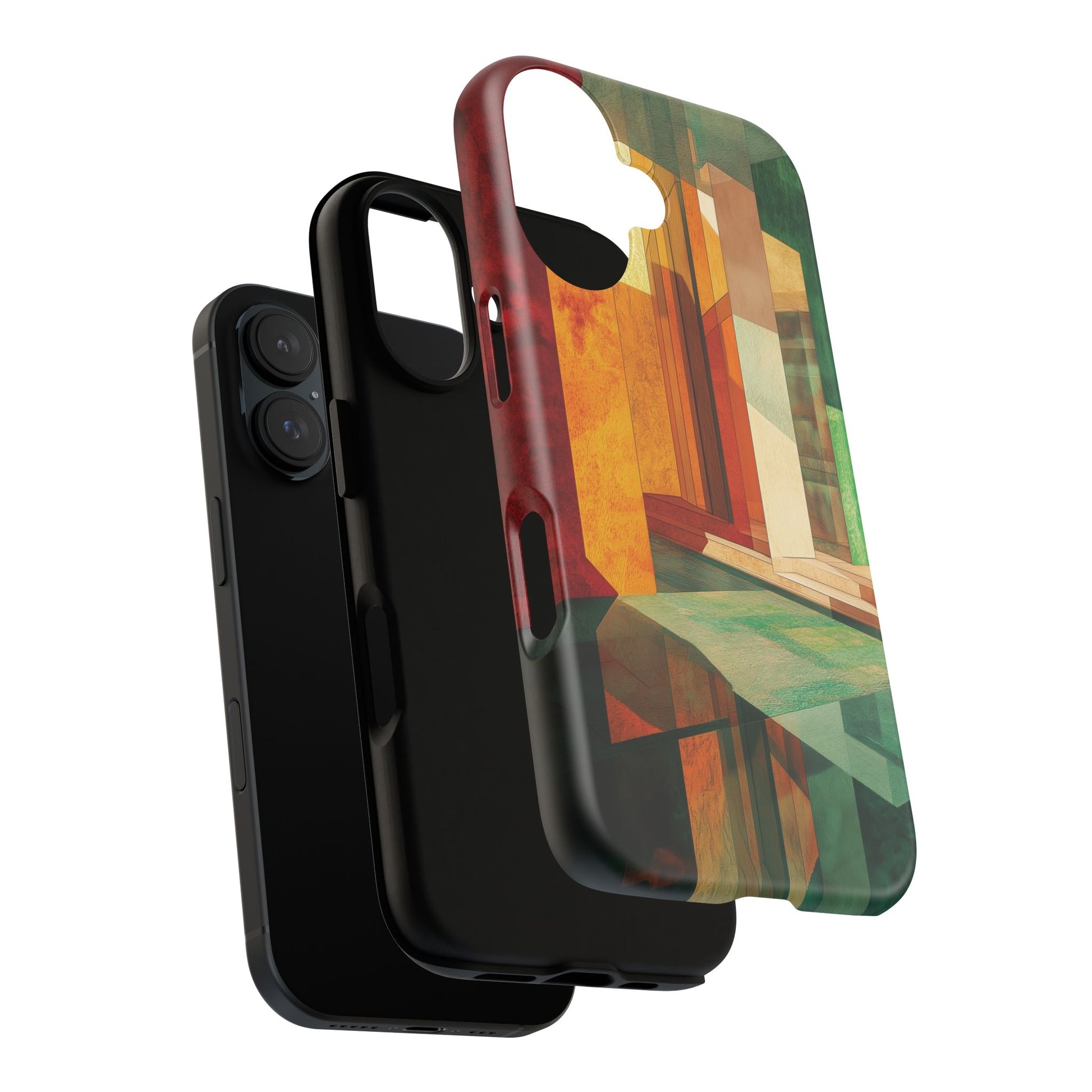 Art Deco Frank Lloyd Wright Inspired Usonian Phone Case Geometric Stained Glass Art Deco Marble Gold 13 14 15 16 iPhone Pro Max Galaxy Pixel