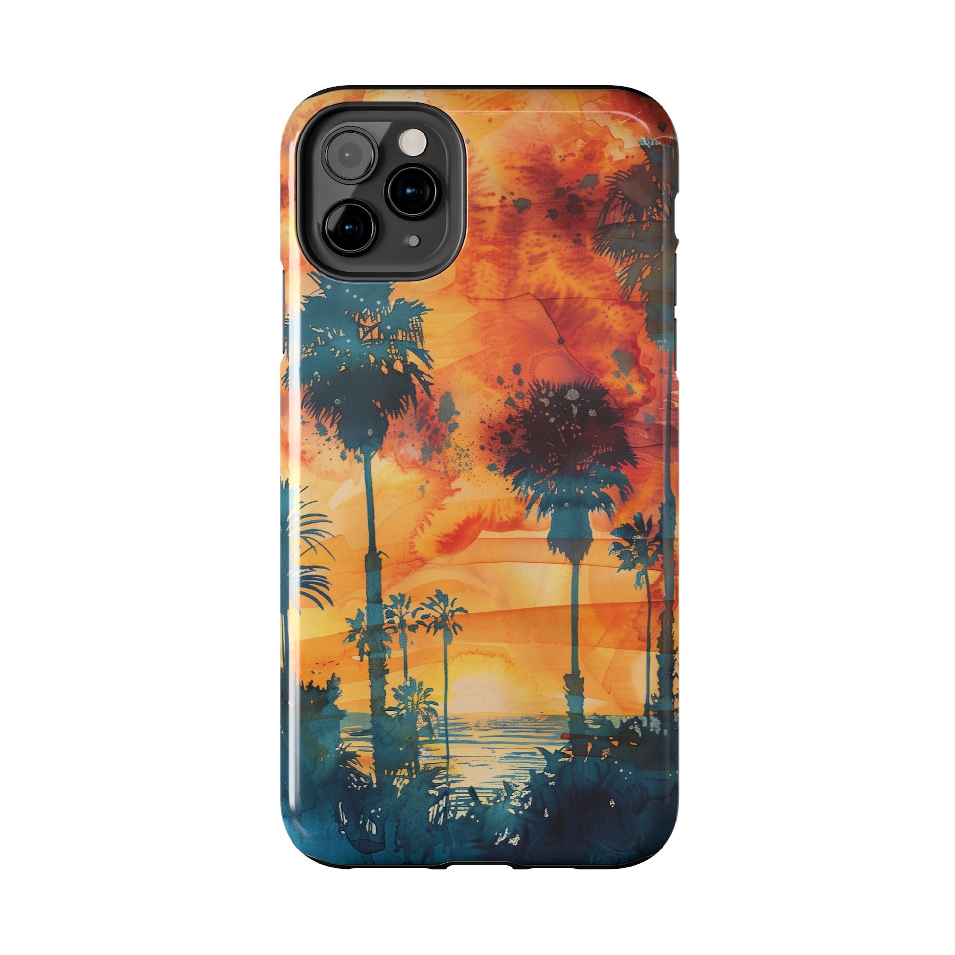 Los Angeles Sunset iPhone Case, Golden Hour Scenic View, Hollywood Hills Sunset Phone Case, Palm Trees Phone Case, iphone 15 pro max case