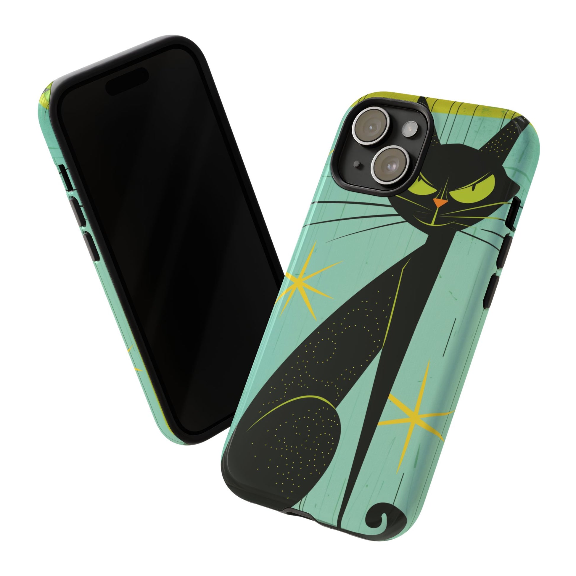 Mid-Century Modern Phone Case, Mid Mod Android Case, Atomic Cats Android Case, Retro Chic Smartphone Cover, Unique Artistic Phone Accessory