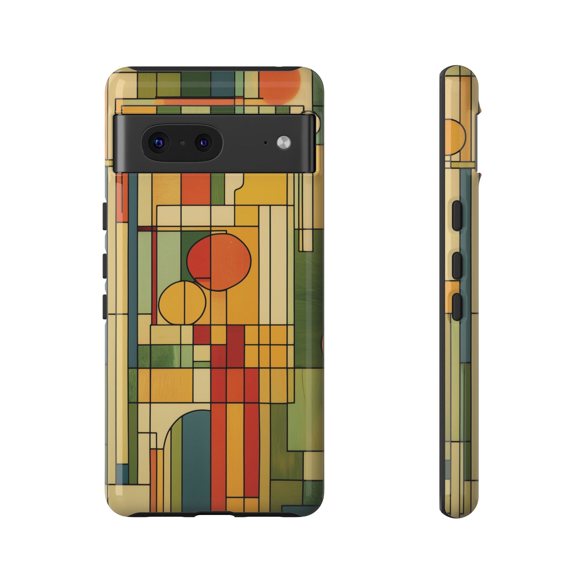 Frank Lloyd Wright Inspired Prairie Style Usonian Phone Case Geometric Stained Glass Art Deco 13 14 15 16 iPhone Pro Max Galaxy Pixel