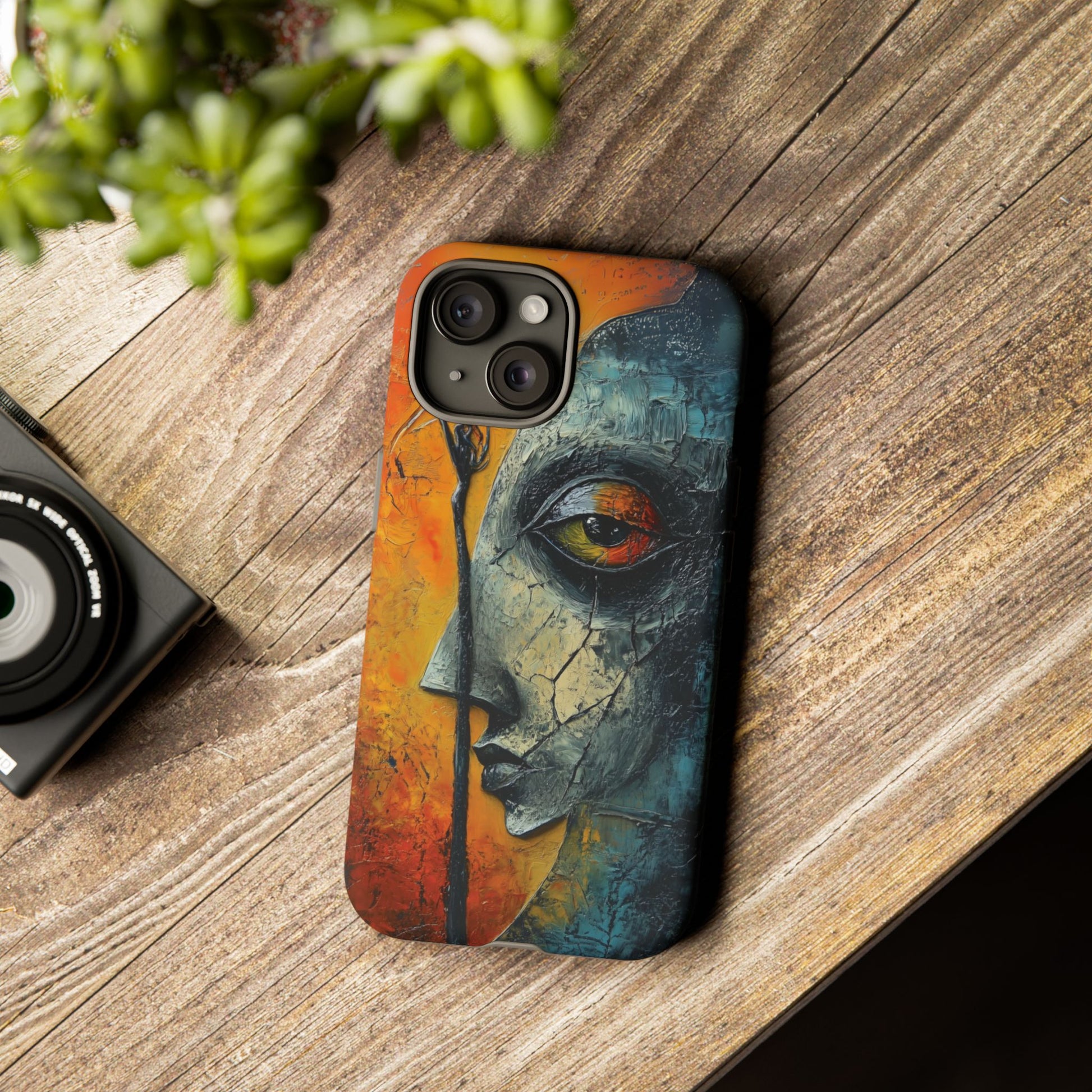 Surrealist Art Phone Case Salvador Dali Style Face Tough Case Unique Artistic 3D Textured Look Surrealism Gift Art iPhone 13 14 15 16