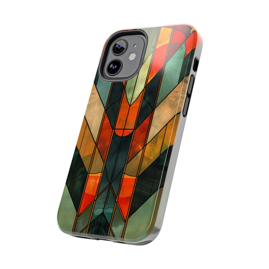 Noir Art Deco Colorful Stained Glass - Durable Dual Layer Iphone Case - Architect Phone Case