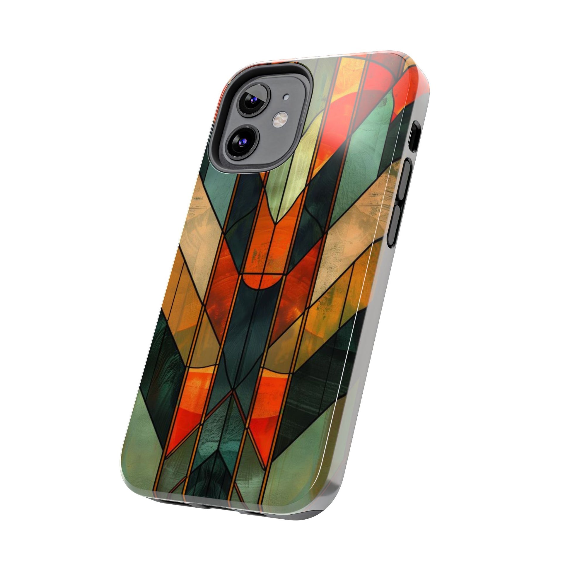 Noir Art Deco Colorful Stained Glass - Durable Dual Layer Iphone Case - Architect Phone Case