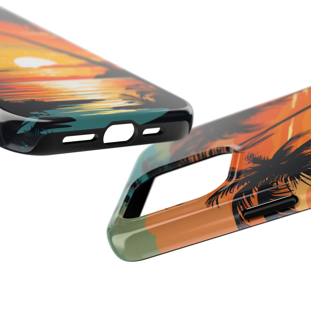 Palm Trees and Sunsets Tough iPhone Cases