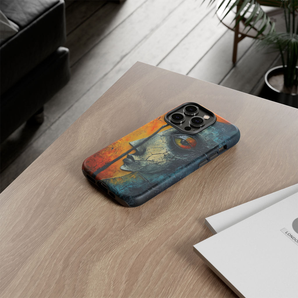 Surrealist Art Phone Case Salvador Dali Style Face Tough Case Unique Artistic 3D Textured Look Surrealism Gift Art iPhone 13 14 15 16