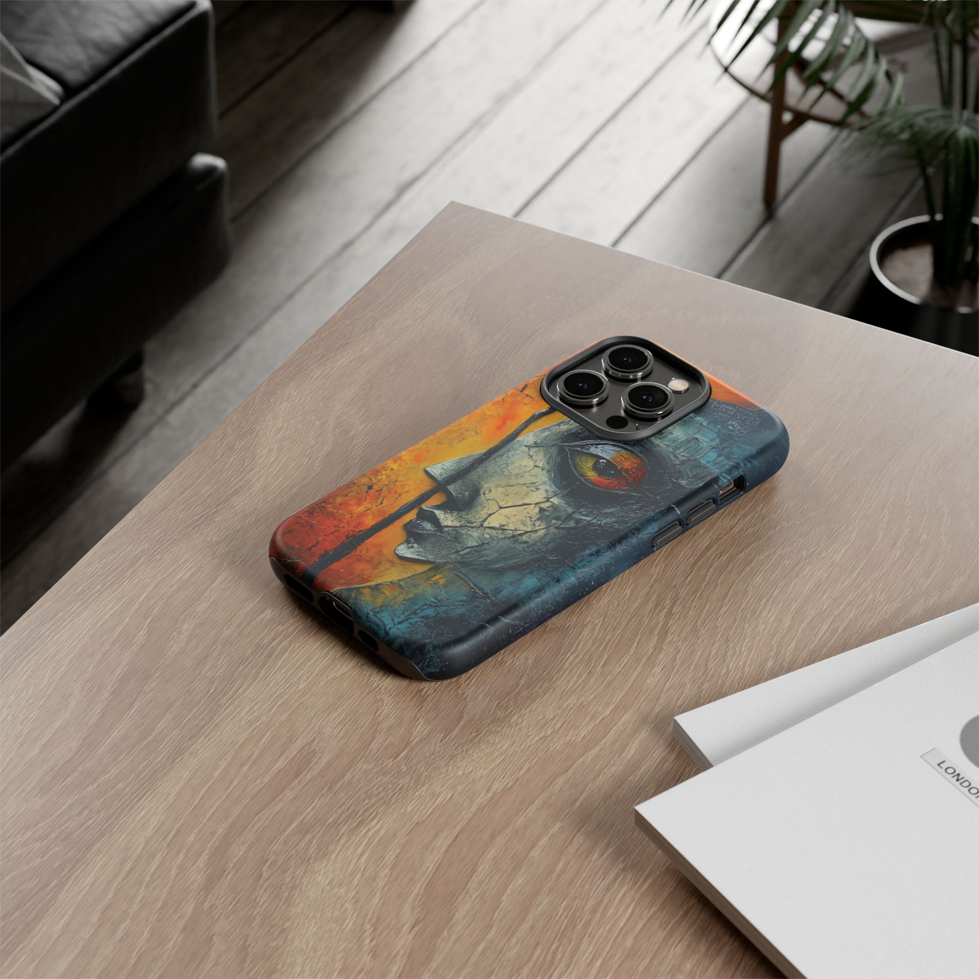 Surrealist Art Phone Case Salvador Dali Style Face Tough Case Unique Artistic 3D Textured Look Surrealism Gift Art iPhone 13 14 15 16