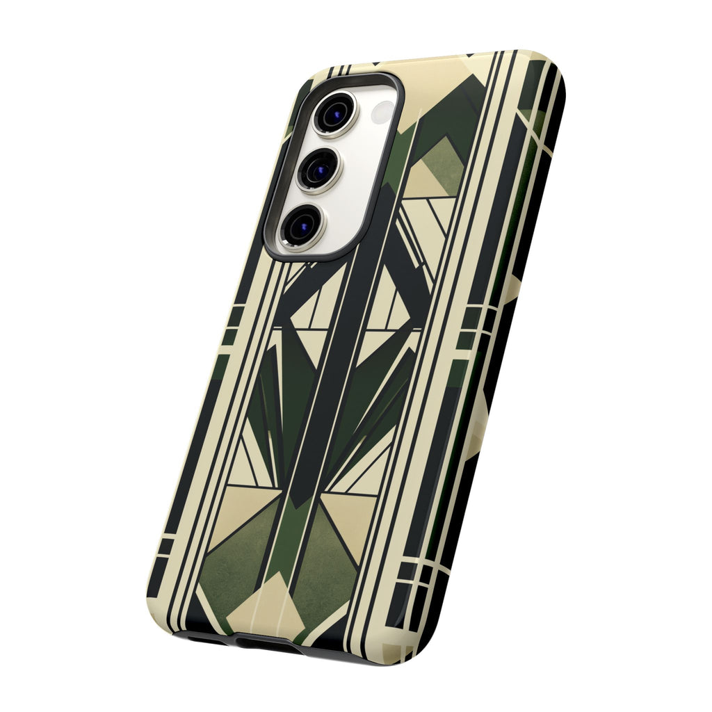 Dark Green Frank Lloyd Wright Inspired Phone Case Geometric Stained Glass Art Deco Marble Gold 13 14 15 16 iPhone Pro Max Galaxy Pixel