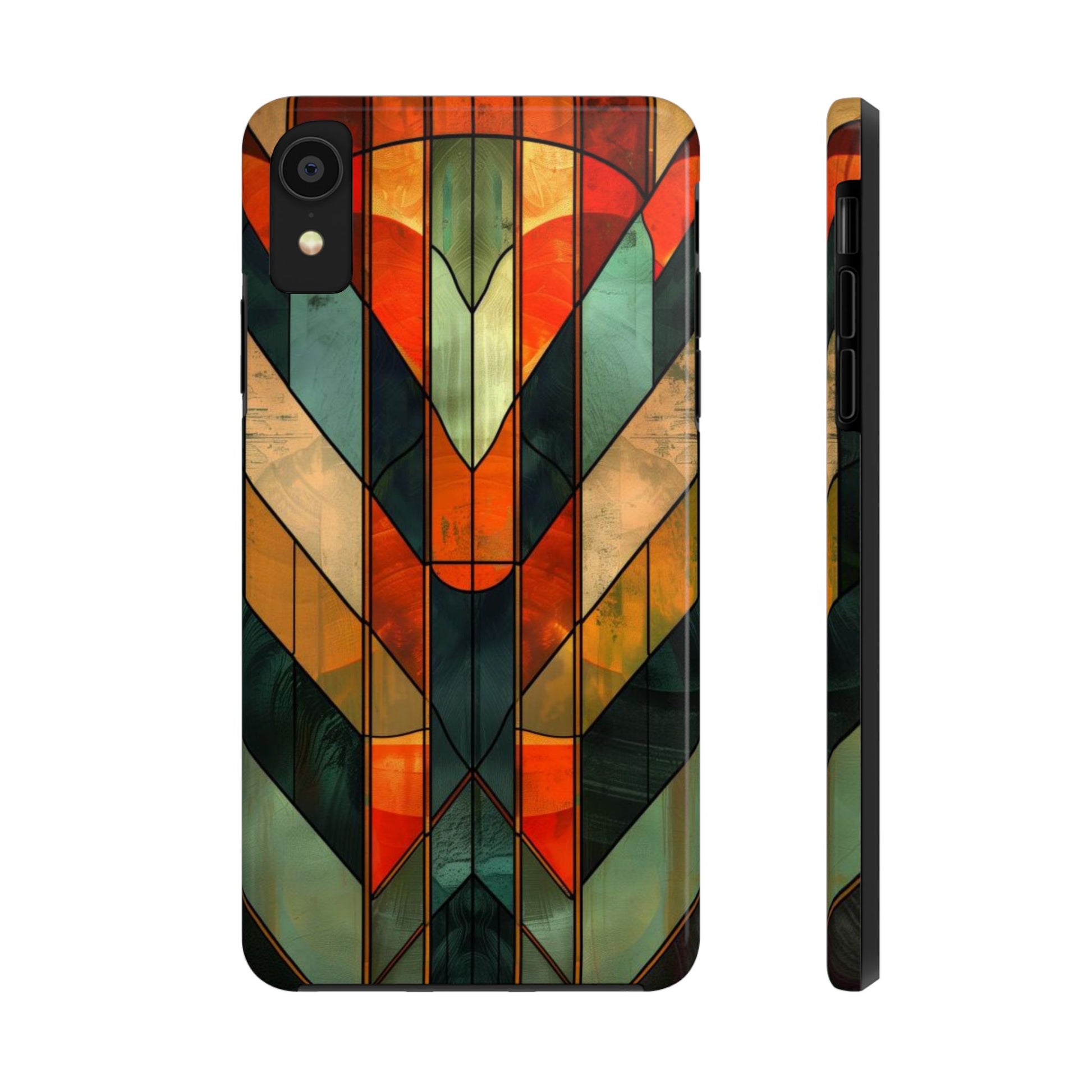 Noir Art Deco Colorful Stained Glass - Durable Dual Layer Iphone Case - Architect Phone Case