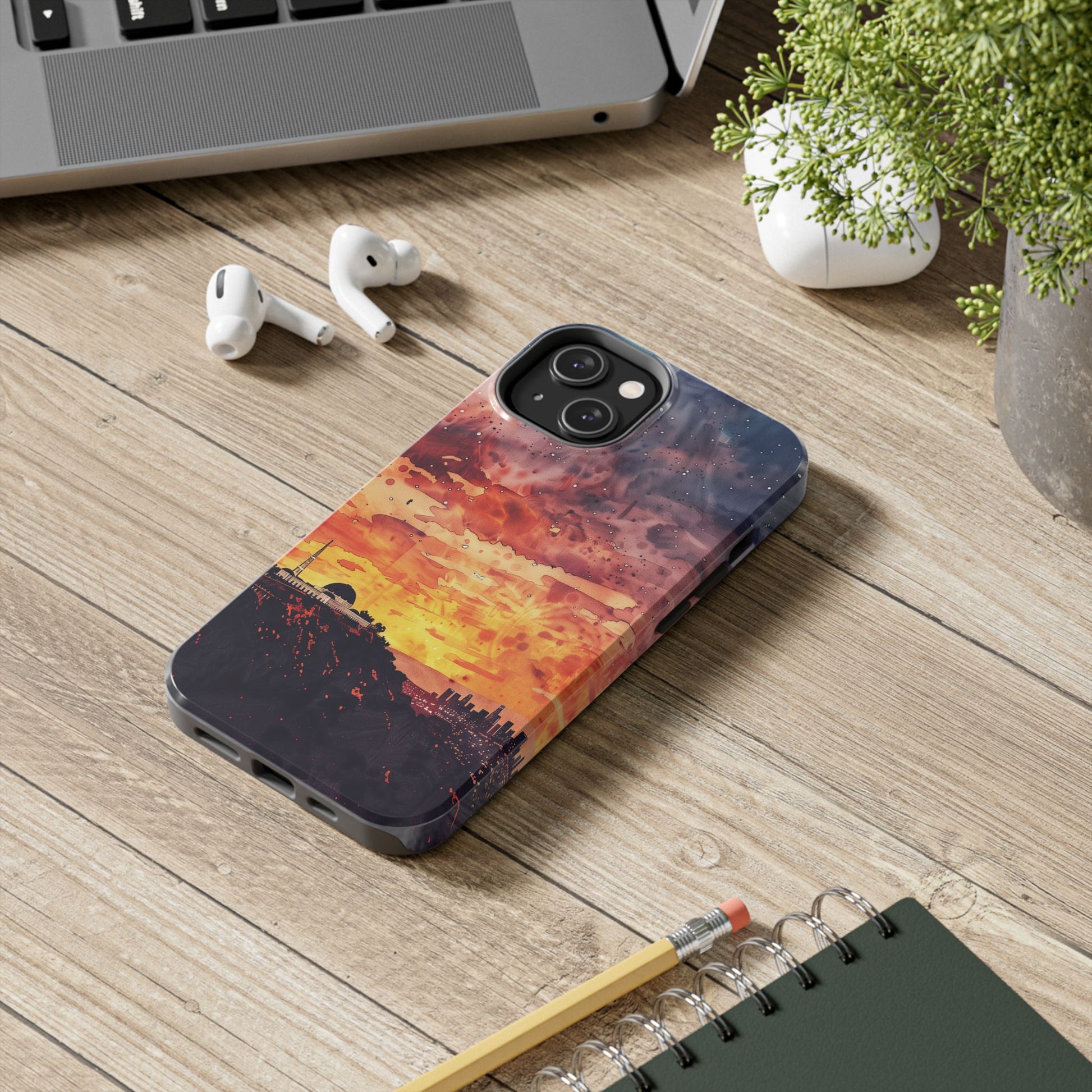 Los Angeles Sunset iPhone Case, Golden Hour Scenic View, Hollywood Hills Sunset Phone Case, Palm Trees Phone Case, iphone 15 pro max case