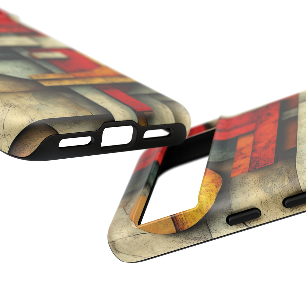 Red Prairie Style Frank Lloyd Wright Usonian Phone Case Geometric Stained Glass Art Deco Marble Gold 13 14 15 16 iPhone Pro Max Galaxy Pixel