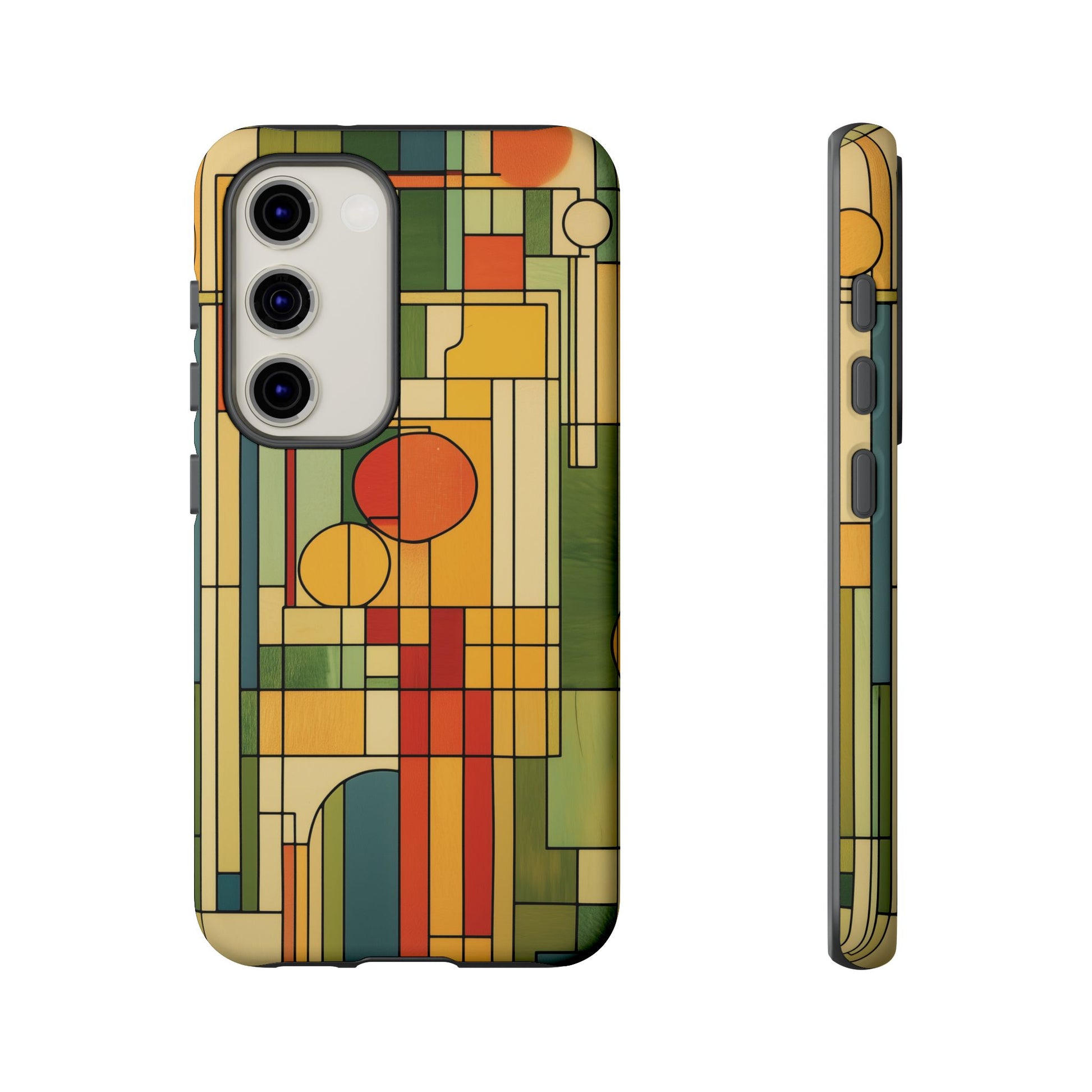 Frank Lloyd Wright Inspired Prairie Style Usonian Phone Case Geometric Stained Glass Art Deco 13 14 15 16 iPhone Pro Max Galaxy Pixel
