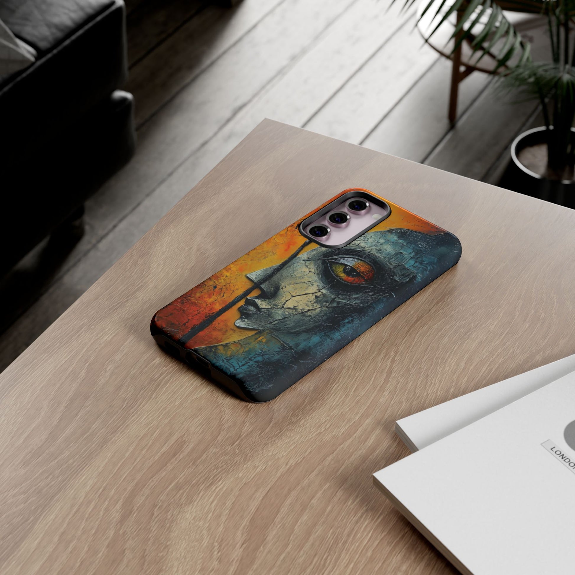 Surrealist Art Phone Case Salvador Dali Style Face Tough Case Unique Artistic 3D Textured Look Surrealism Gift Art iPhone 13 14 15 16