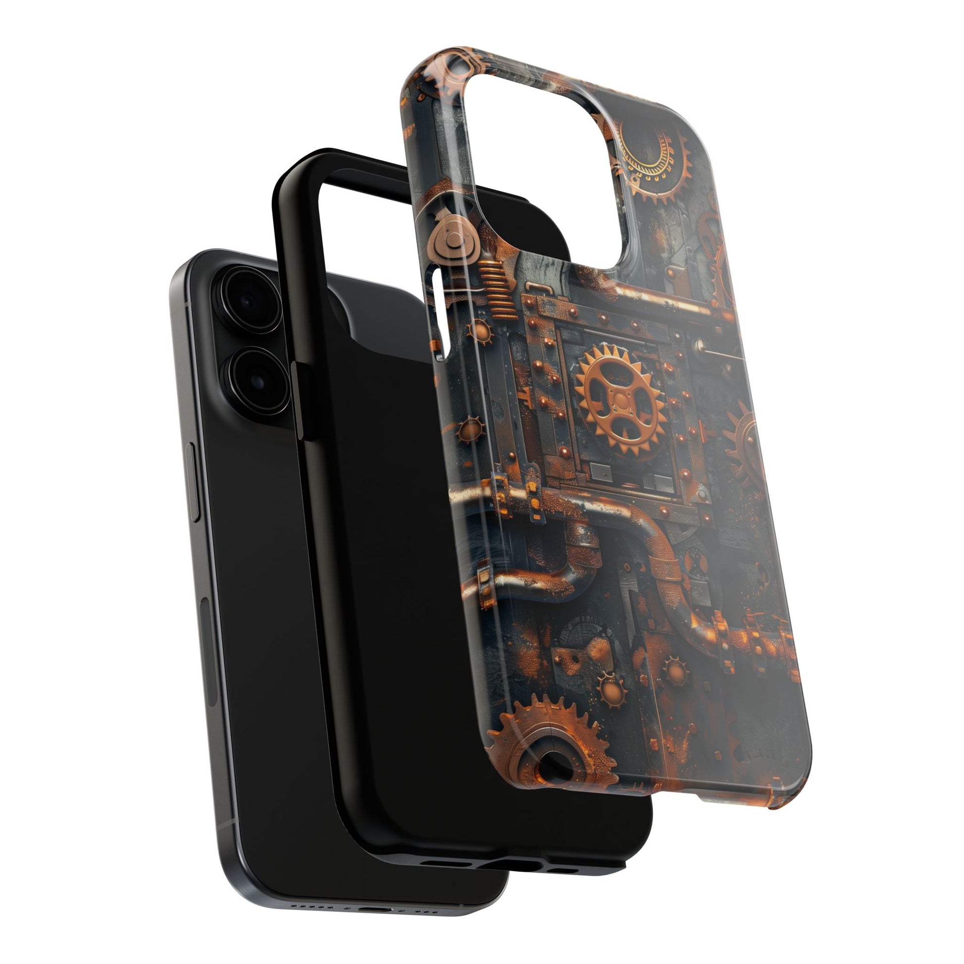 Steampunk Phone Case - Industrial Style Cover with Pipes and Cogs - Unique Steampunk Accessory for Your Phone