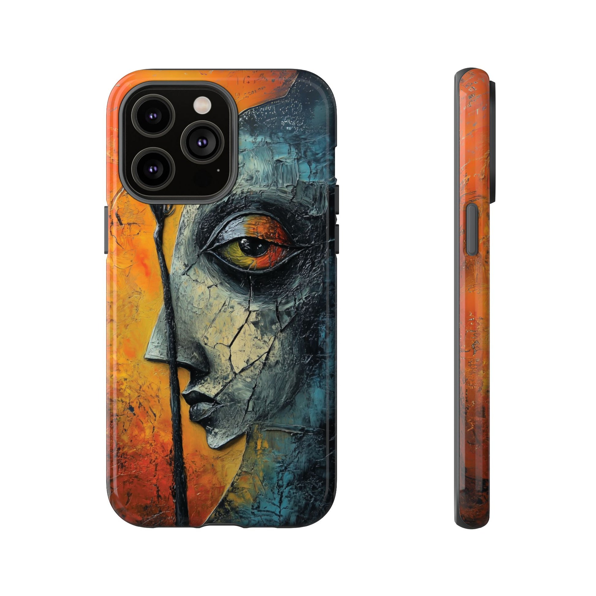 Surrealist Art Phone Case Salvador Dali Style Face Tough Case Unique Artistic 3D Textured Look Surrealism Gift Art iPhone 13 14 15 16