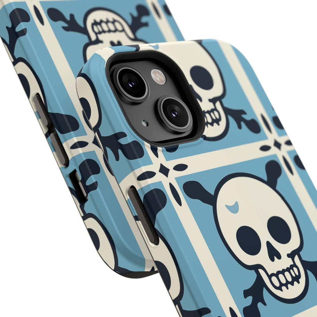 Cute Skull Phone Case Sugar Skull Ghingham Impact-Resistant Cover Goth Skull, Halloween Gift iphone 13 14 15 16 Pro Max
