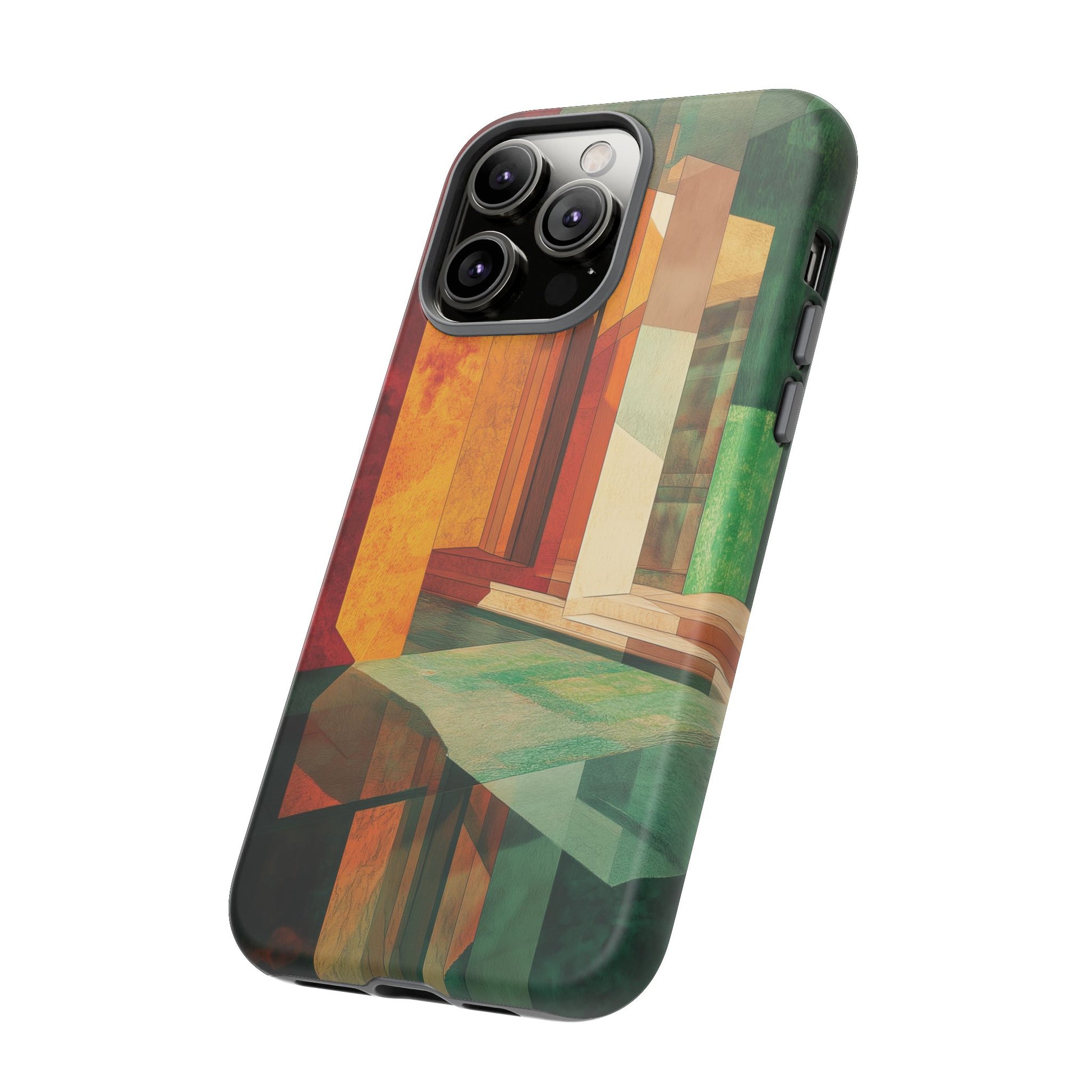 Art Deco Frank Lloyd Wright Inspired Usonian Phone Case Geometric Stained Glass Art Deco Marble Gold 13 14 15 16 iPhone Pro Max Galaxy Pixel