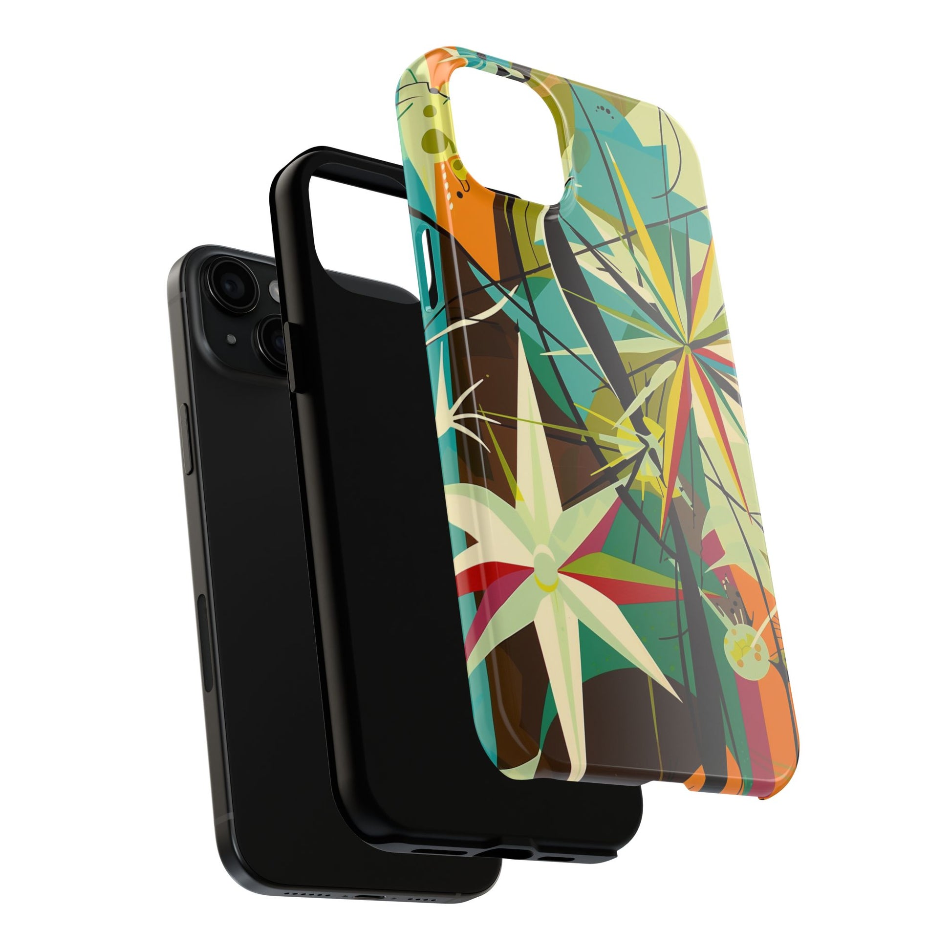 Mid Century Modern Star Design Phone Case, Earth Tone Colors, Retro Style Smartphone Cover, Vintage Phone Case, iPhone 14 Case, Apple iPhone
