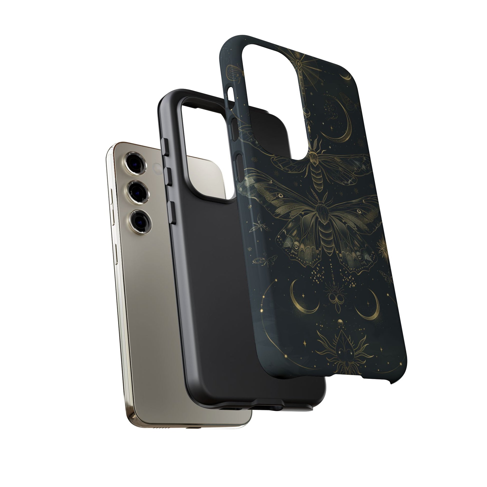 Celestial Dark Academia Phone Case Magical Moth Vintage Witchcraft Cover Esoteric Nature Art iPhone 13 14 15 16 Pro Max Samsung Pixel 8