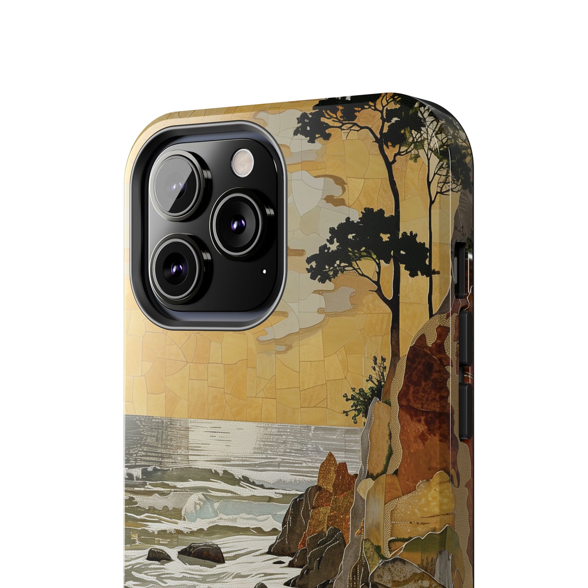 Retro Beach Scene Phone Case, Vintage Tropical Ocean iPhone Case, Summer Beach Phone Cover for iPhone, iphone 15 pro max