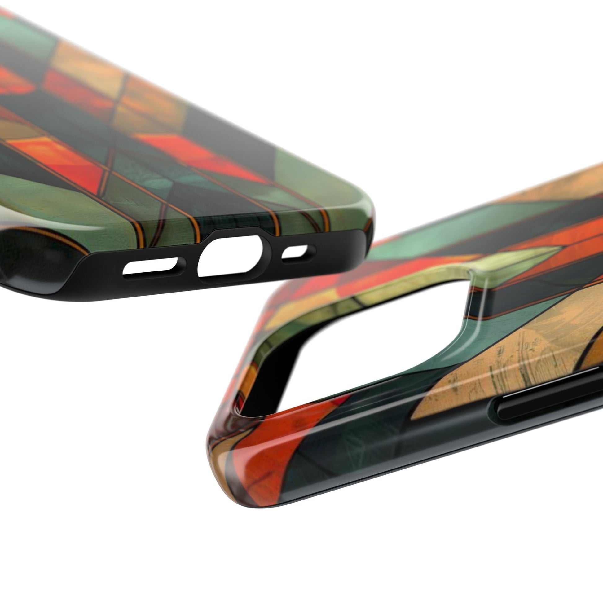 Noir Art Deco Colorful Stained Glass - Durable Dual Layer Iphone Case - Architect Phone Case
