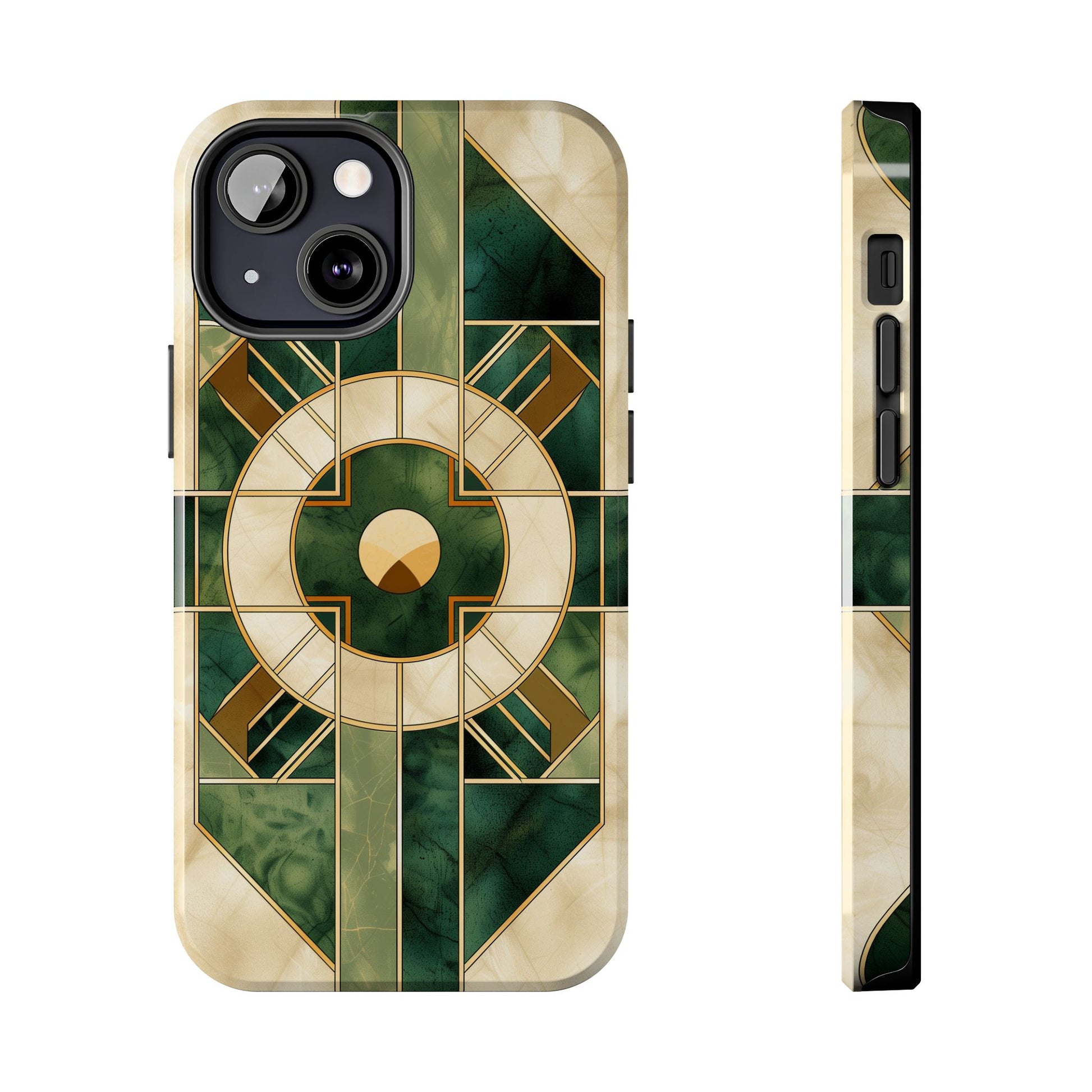 Green Frank Lloyd Wright Inspired Phone Case - Geometric Elegance for iPhone Models