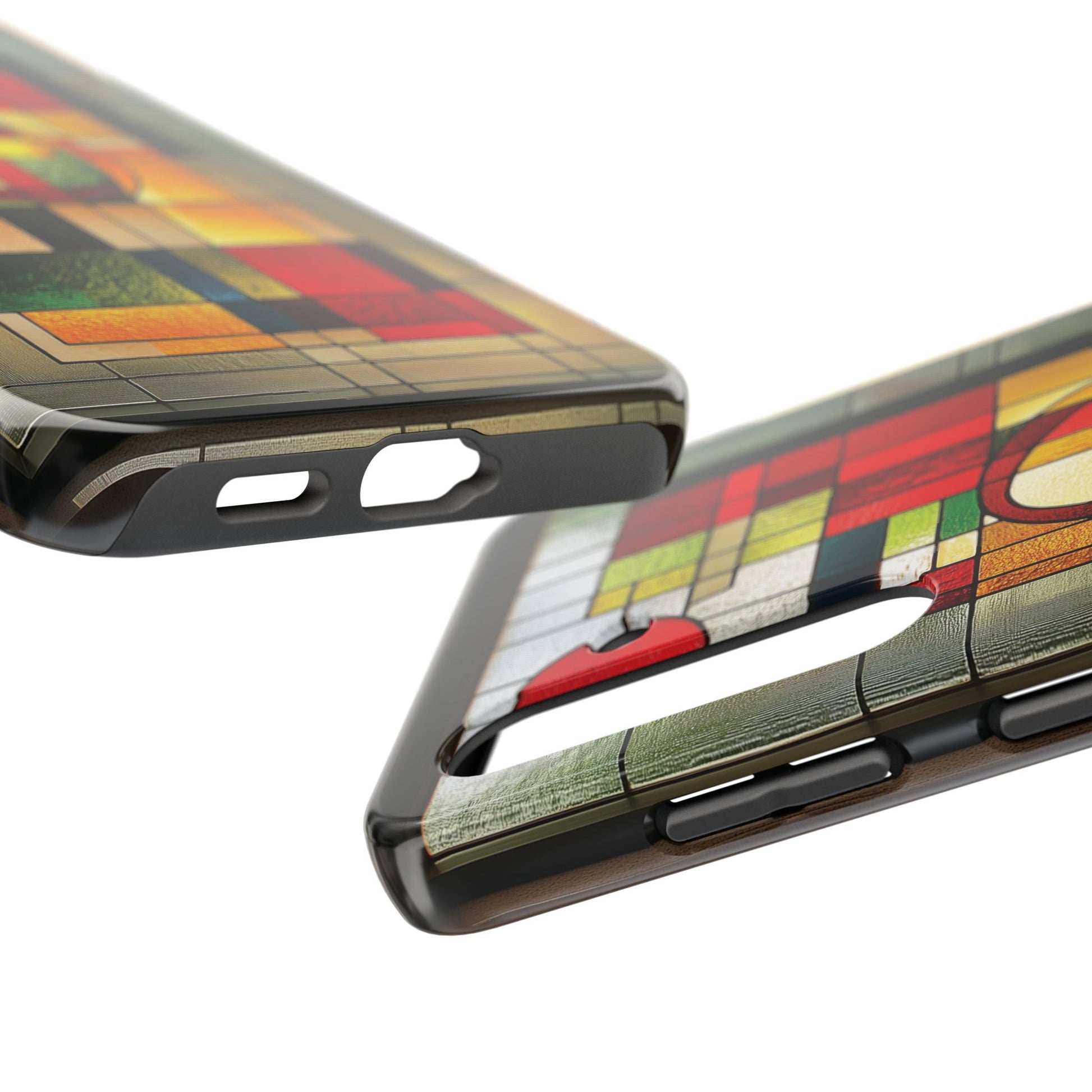 Realistic Stained Glass Phone Case Artistic iPhone Case Architectural Design, Art Deco iphone Case, iPhone 15 Pro Max Samsung Galaxy S23