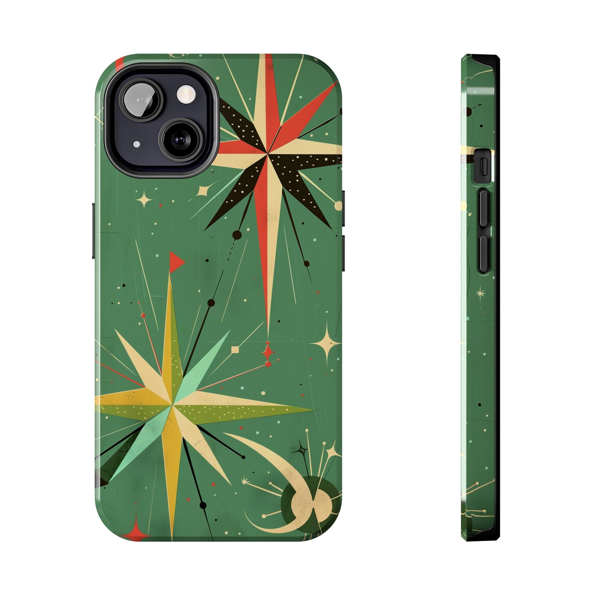 Mid Century Modern Star Design Phone Case, Earth Tone Colors, Retro Style Smartphone Cover, Vintage Phone Case, iPhone 14 Case, Apple iPhone