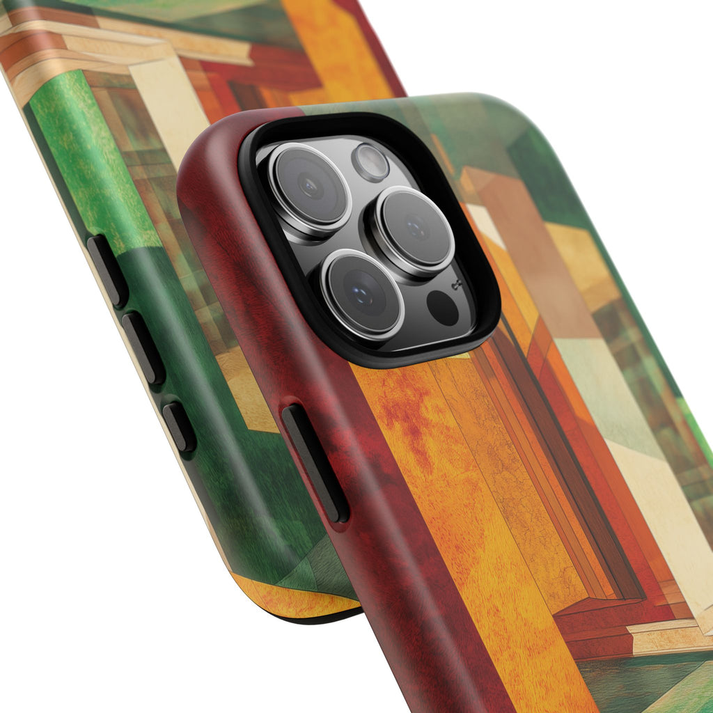 Art Deco Frank Lloyd Wright Inspired Usonian Phone Case Geometric Stained Glass Art Deco Marble Gold 13 14 15 16 iPhone Pro Max Galaxy Pixel