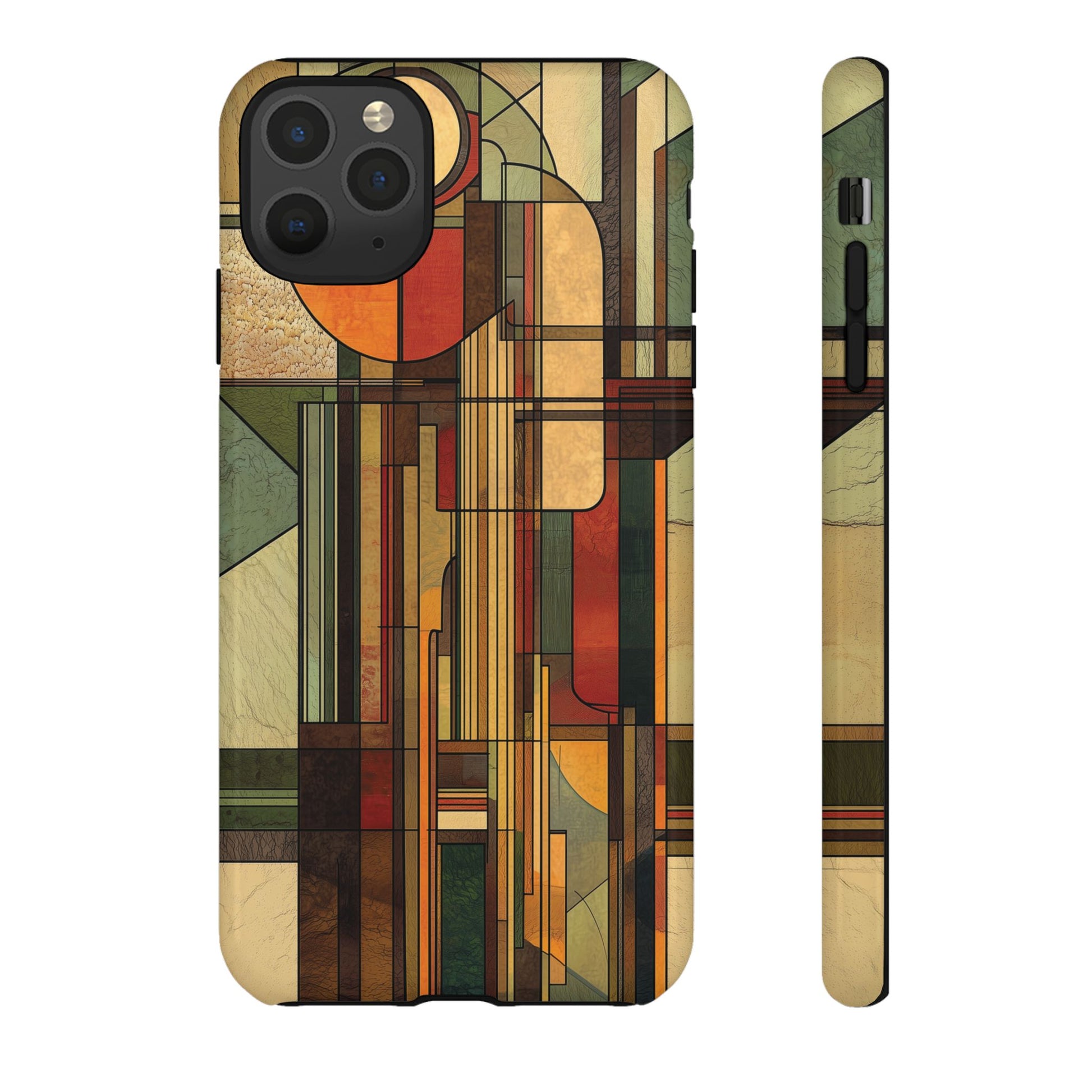 Prairie Style Frank Lloyd Wright Inspired Usonian Phone Case Geometric Stained Glass Art Deco 13 14 15 16 iPhone Pro Max Galaxy Pixel