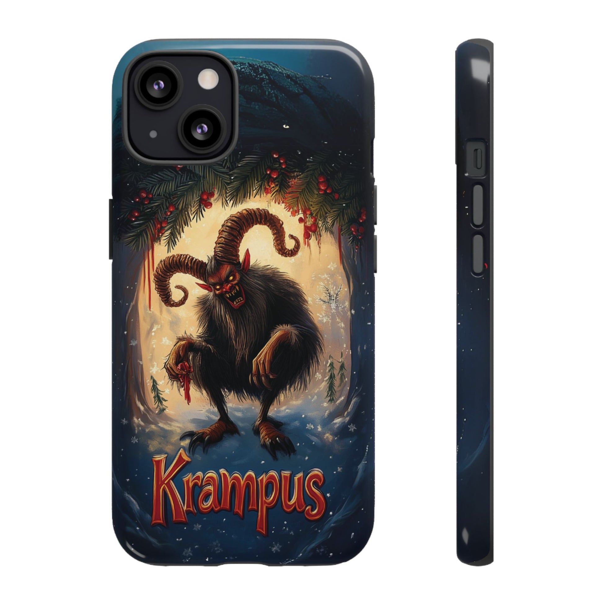 Krampus Christmas Phone Case Gothic Holiday Traditional Design Scary Merry Santa Claus iphone 13 14 15 16 Pro Max Galaxy Pixel