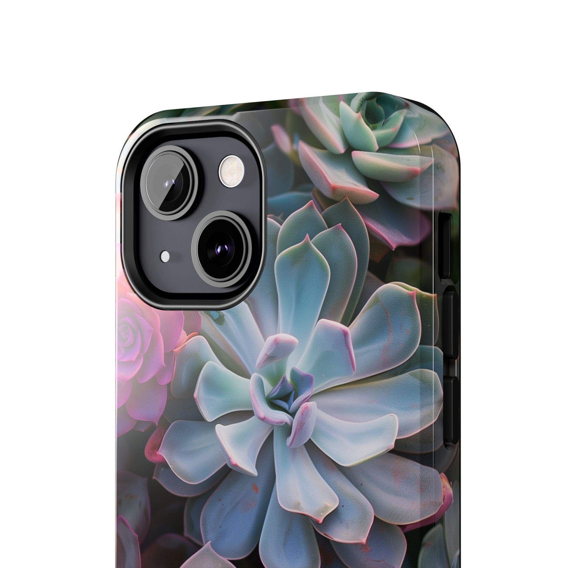 Pastel Succulent Flower Design Durable Phone Case - Tough Protection for iPhones