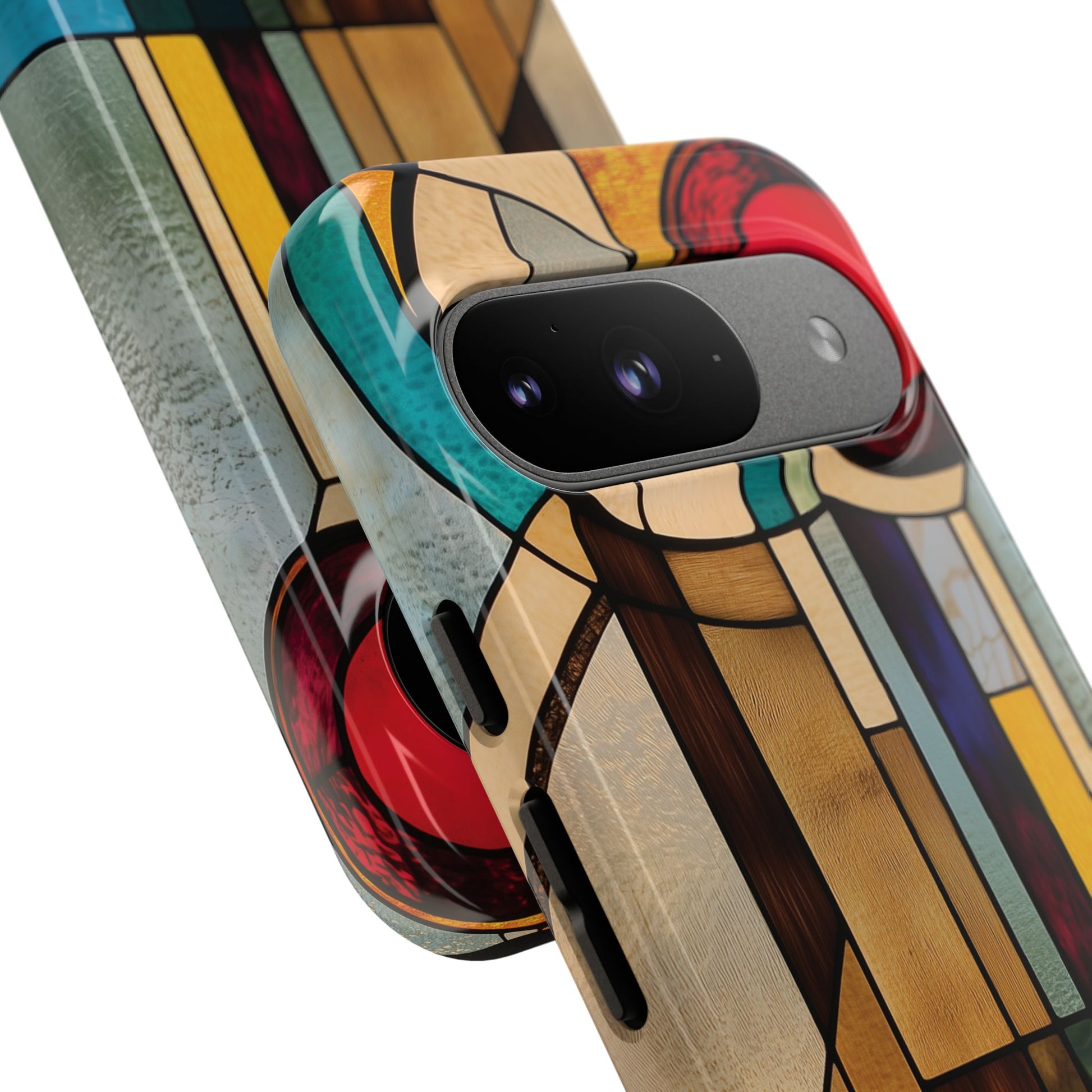 Stained Art Deco Glass Phone Case Frank Lloyd Wright Cottage Core Usonian Prairie Style Geometric Stylish  iPhone 14 15 16 Pro