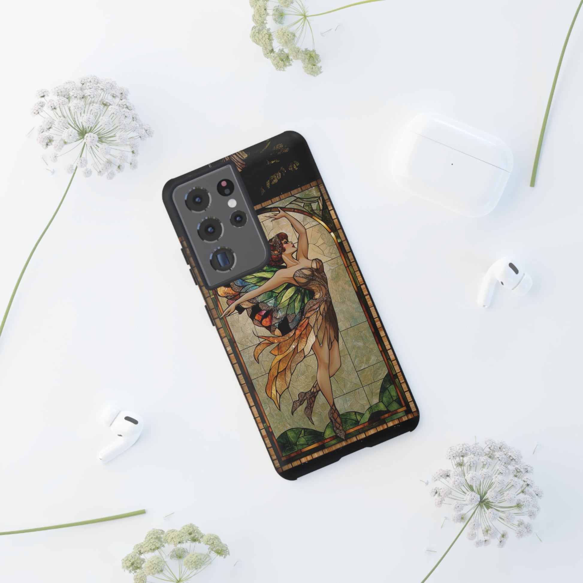Fairy Phone Case Art Deco Woman Phone Case 1920s Art Nouveau Design in Stained Glass Alphonse Mucha Style Gatsby Style Poster