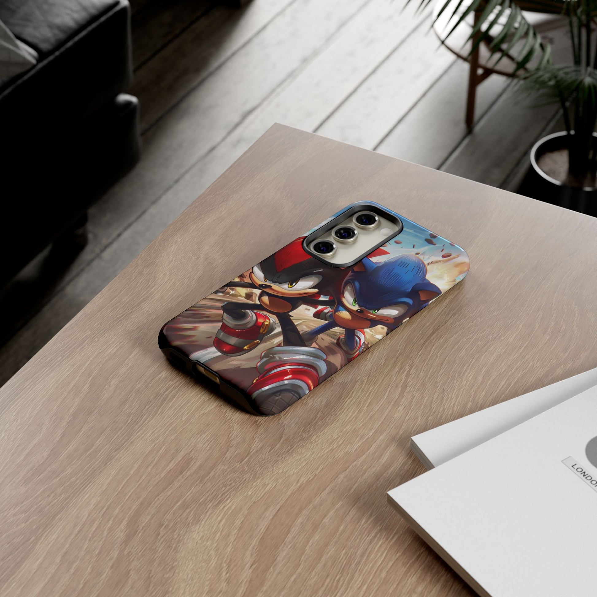 Sonic and Shadow Phone Case, Sonic and Shadow, Tough Android Case, Fun Video Game Phone Case, Retro Game Case, SEGA Video Game Android Case