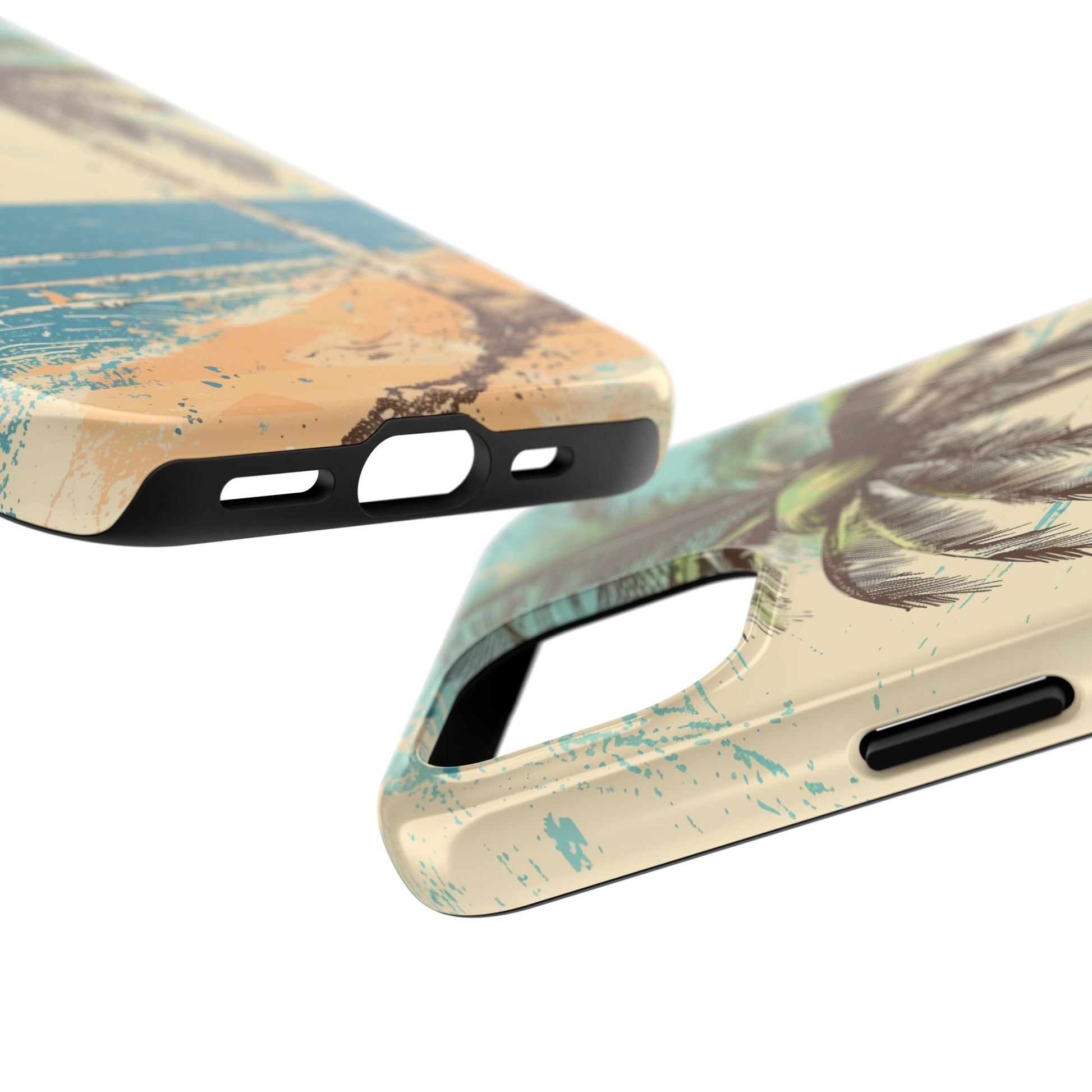 Retro Beach Scene Phone Case, Vintage Tropical Ocean iPhone Case, Summer Beach Phone Cover for iPhone, iphone 15 pro max