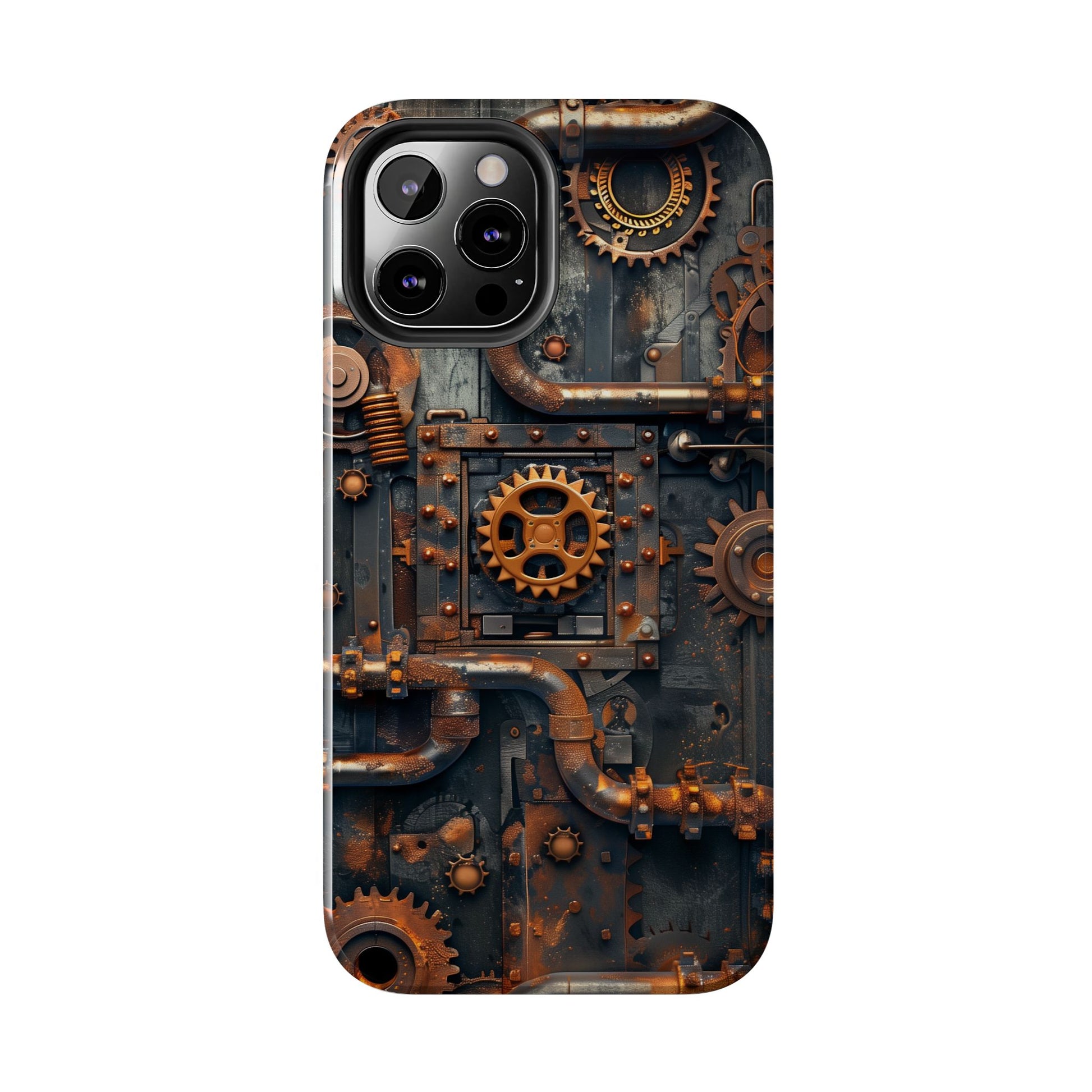 Steampunk Phone Case - Industrial Style Cover with Pipes and Cogs - Unique Steampunk Accessory for Your Phone