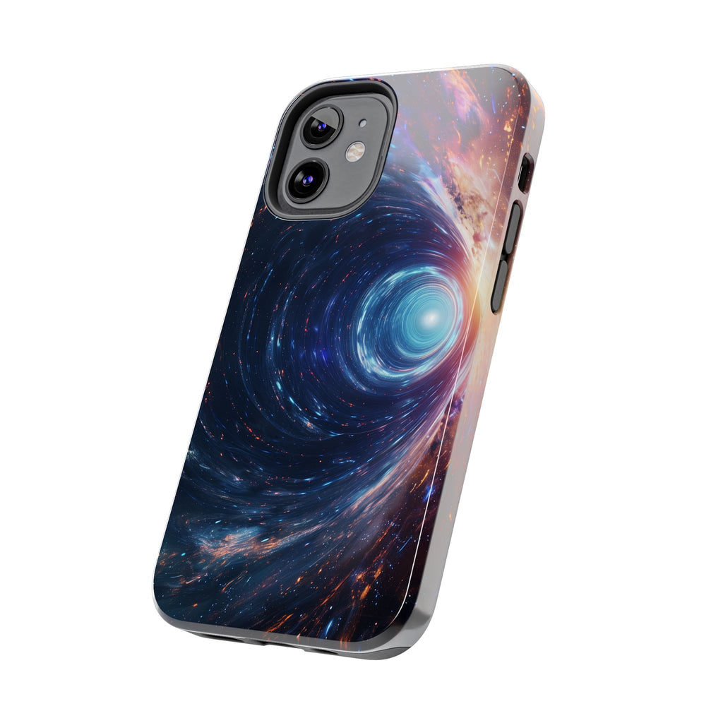Geeky iPhone Case - Space Geek Case - Space Wormholes Phone Case - Cosmic Galaxy Cover with Futuristic Wormhole Design - Sci-Fi iphone Case