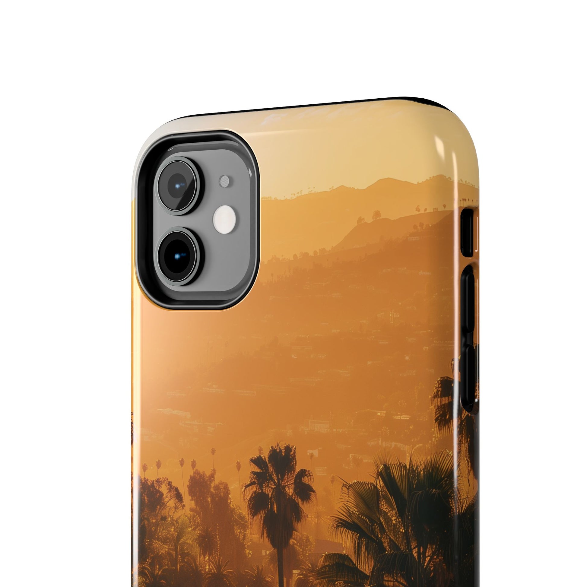 Los Angeles Sunset iPhone Case, Golden Hour Scenic View, Hollywood Hills Sunset Phone Case, Palm Trees Phone Case, iphone 15 pro max case