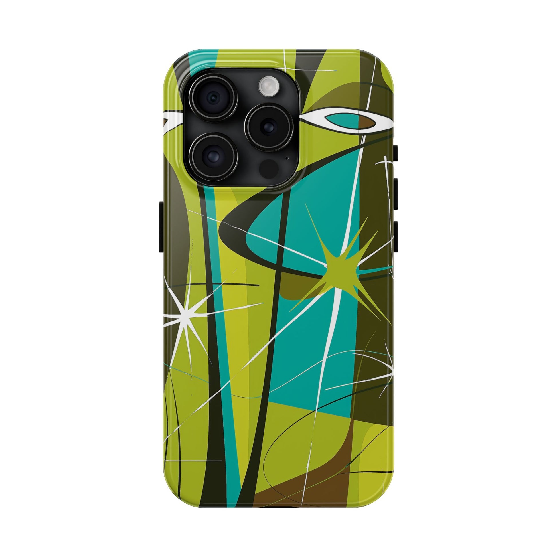 Mid Century Modern Star Design Phone Case, Earth Tone Colors, Retro Style Smartphone Cover, Vintage Phone Case, iPhone 14 Case, Apple iPhone