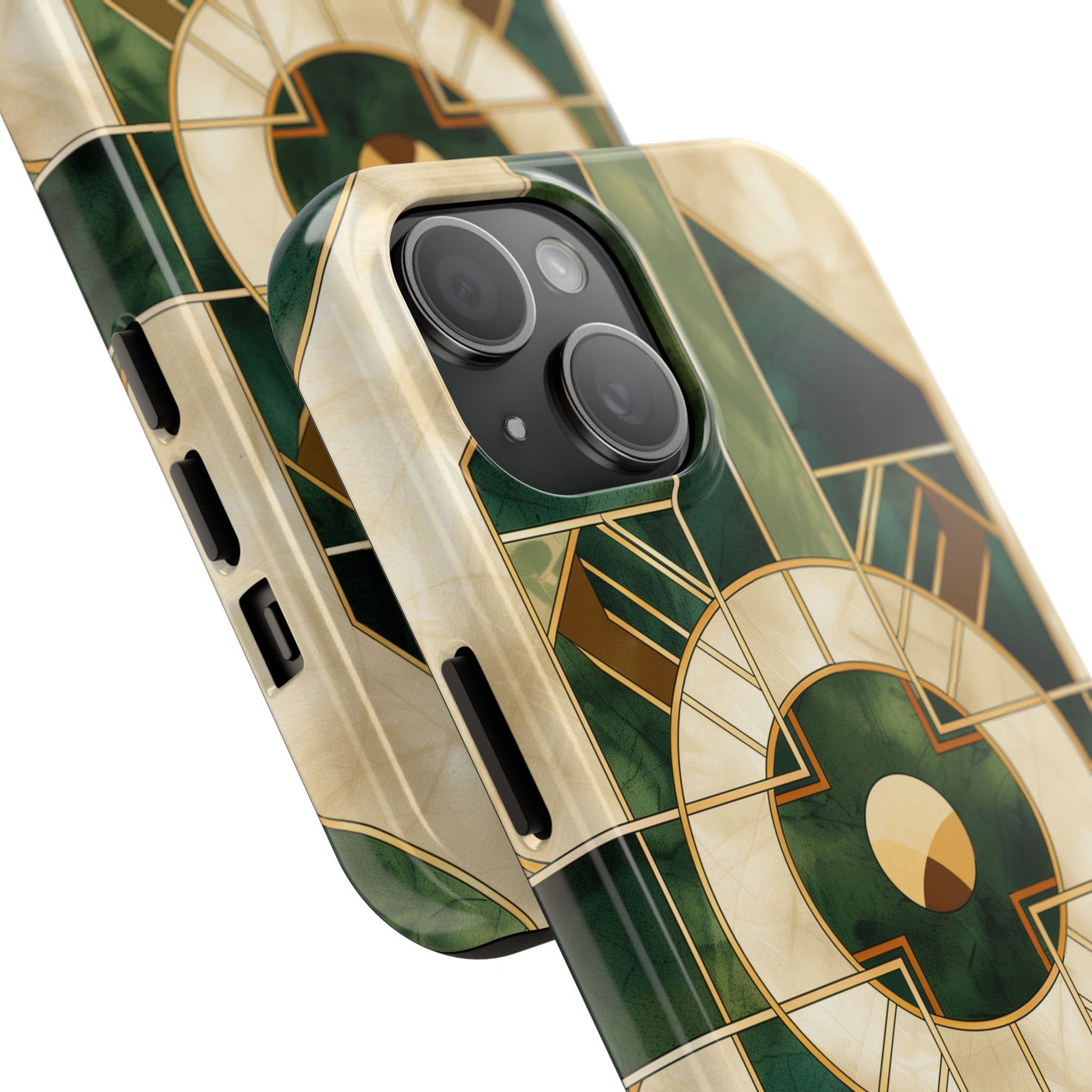 Green Frank Lloyd Wright Inspired Phone Case - Geometric Elegance for iPhone Models