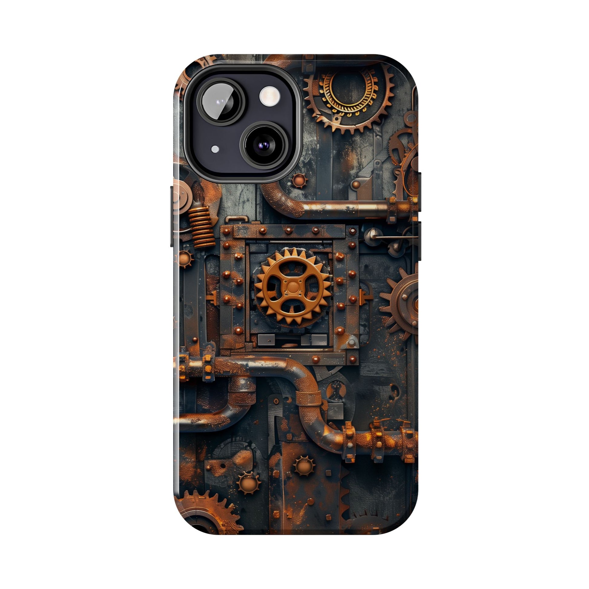 Steampunk Phone Case - Industrial Style Cover with Pipes and Cogs - Unique Steampunk Accessory for Your Phone