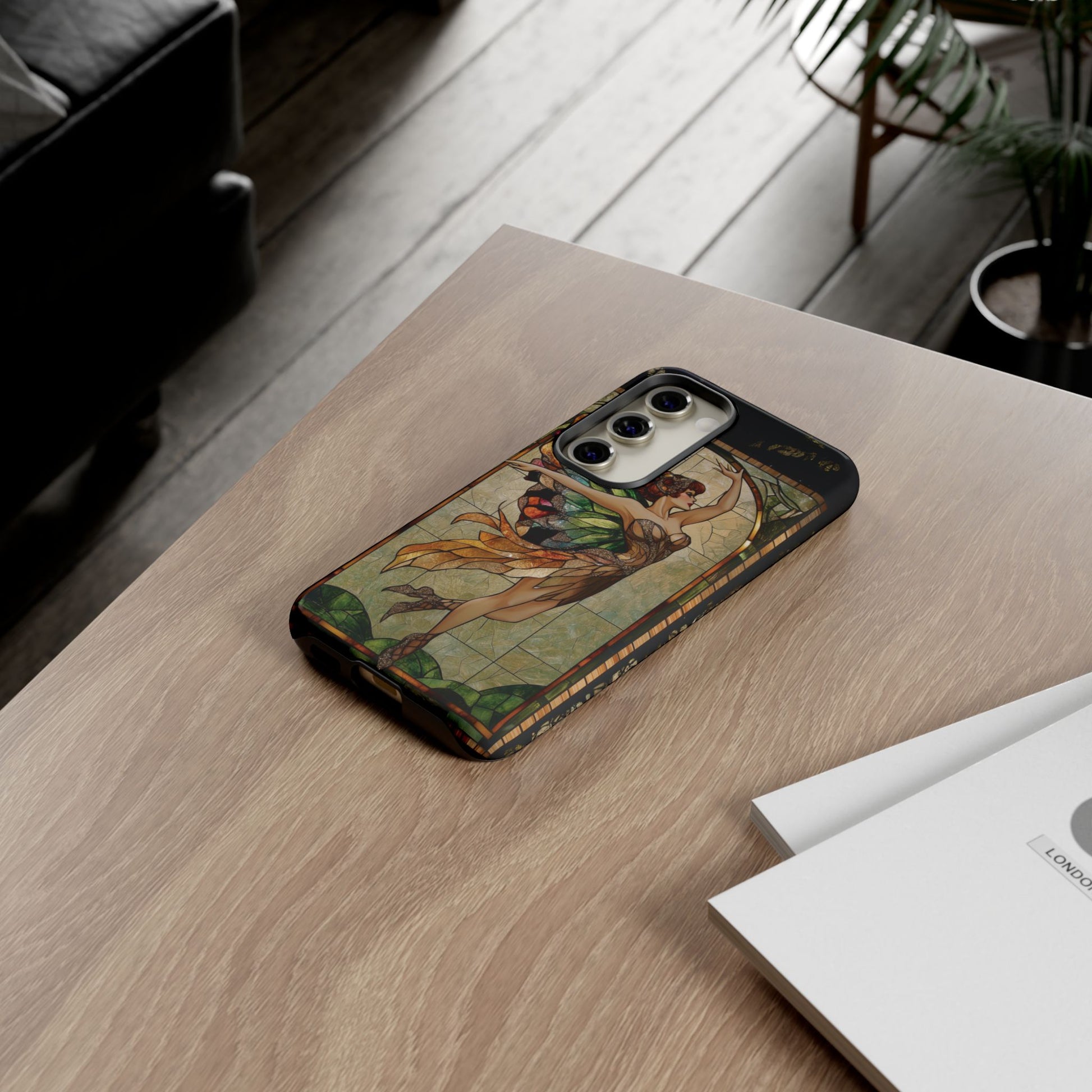 Fairy Phone Case Art Deco Woman Phone Case 1920s Art Nouveau Design in Stained Glass Alphonse Mucha Style Gatsby Style Poster