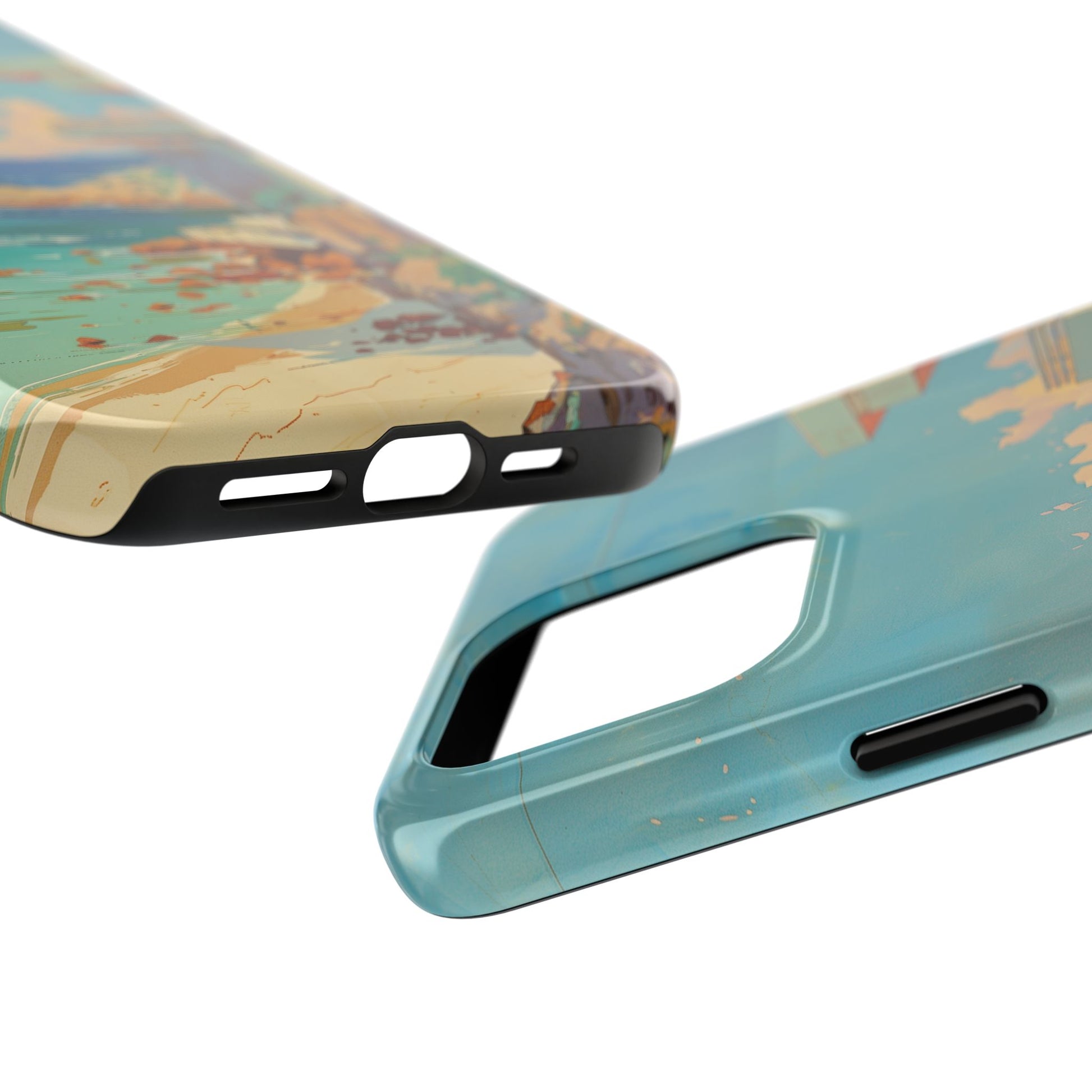 Retro Beach Scene Phone Case, Vintage Tropical Ocean iPhone Case, Summer Beach Phone Cover for iPhone, iphone 15 pro max