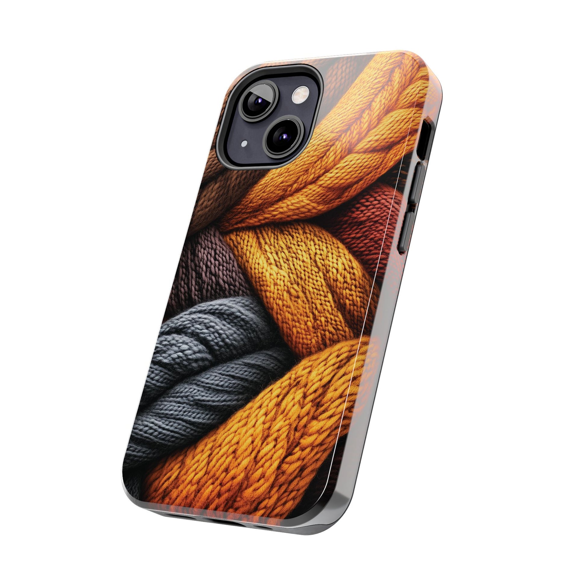 Fall Knit Sweater Cozy Cottagecore Phone Case Boho Embroidered Fall Colors Phone Cover for iPhone 13 14 15 Pro, Samsung Galaxy S22 S23